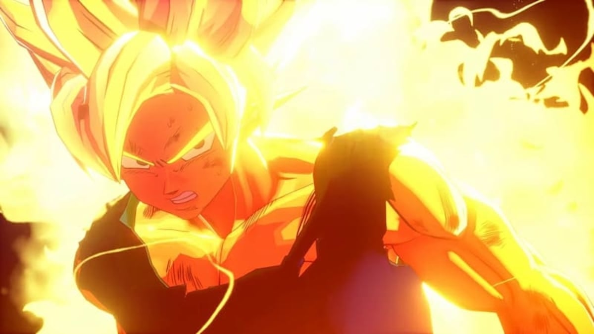 Goku going Super Saiyan in 'Dragon Ball Z: Kakarot' 