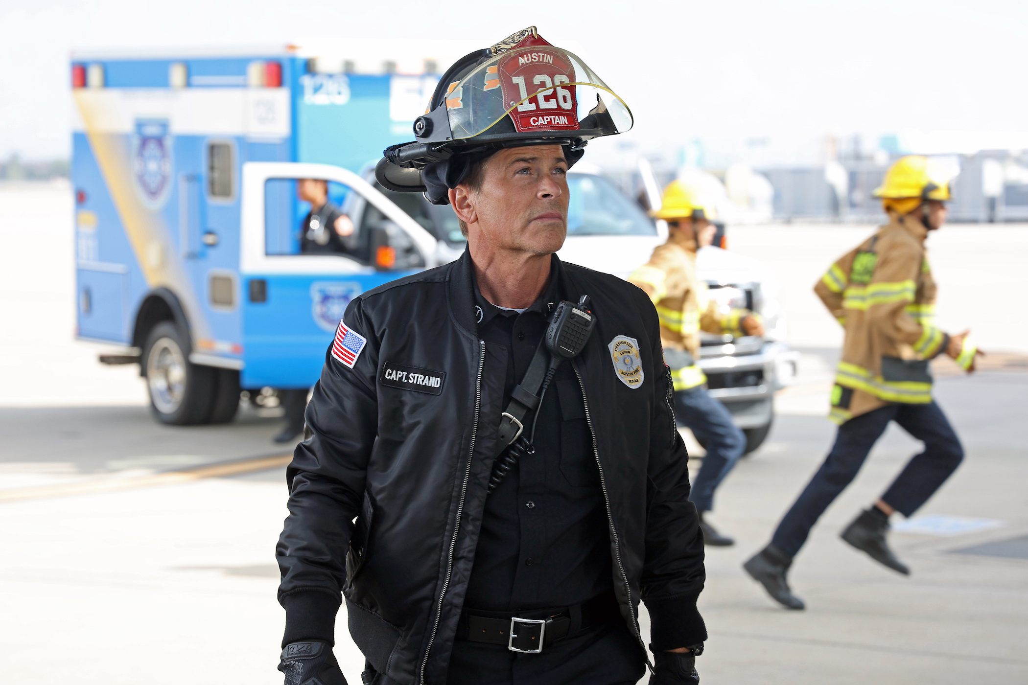 Rob Lowe dressed in firefighting gear in '9-1-1: Lone Star'