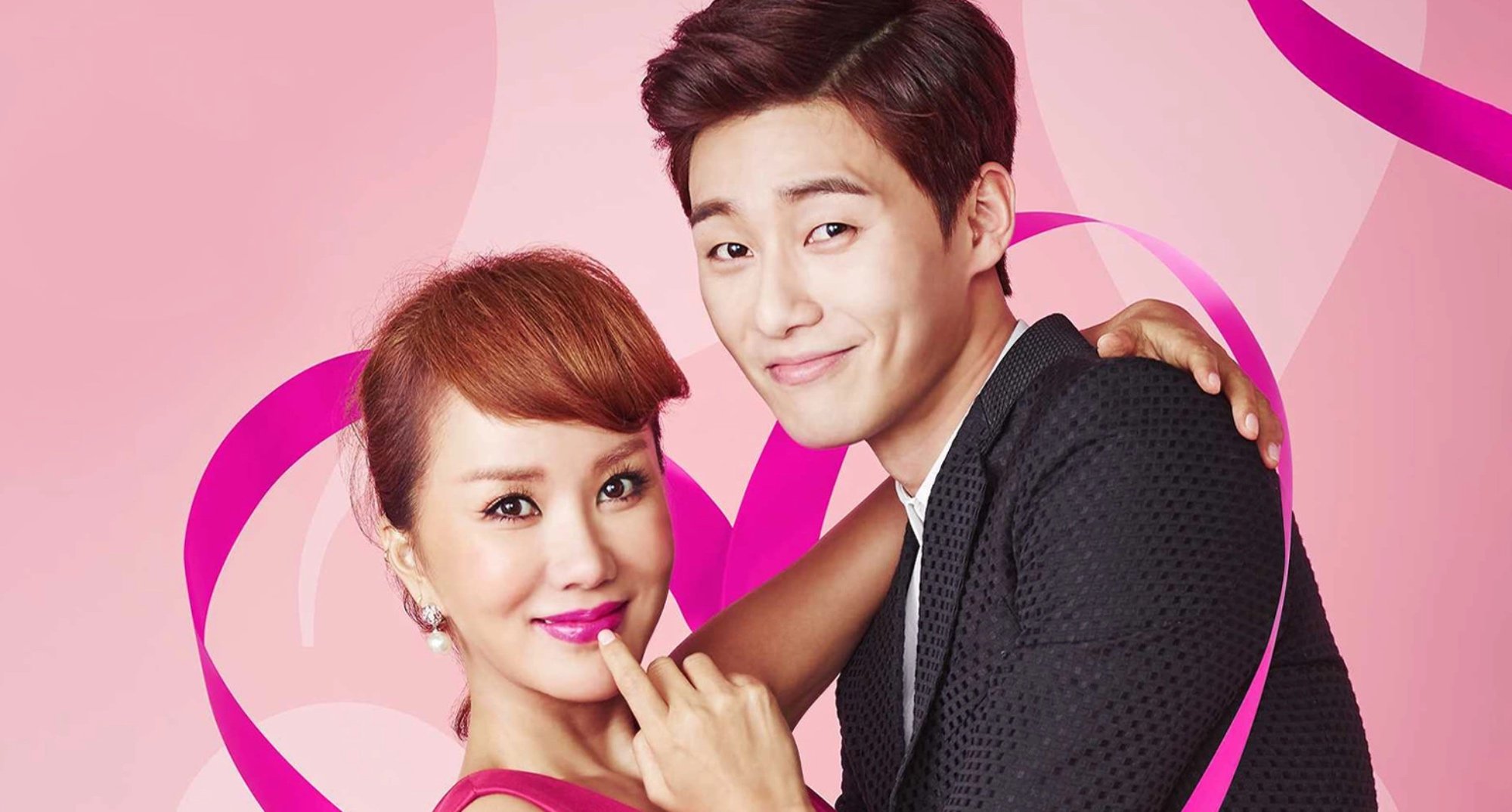 'A Witch's Love' age-gap romance K-drama with lead character embracing each other.