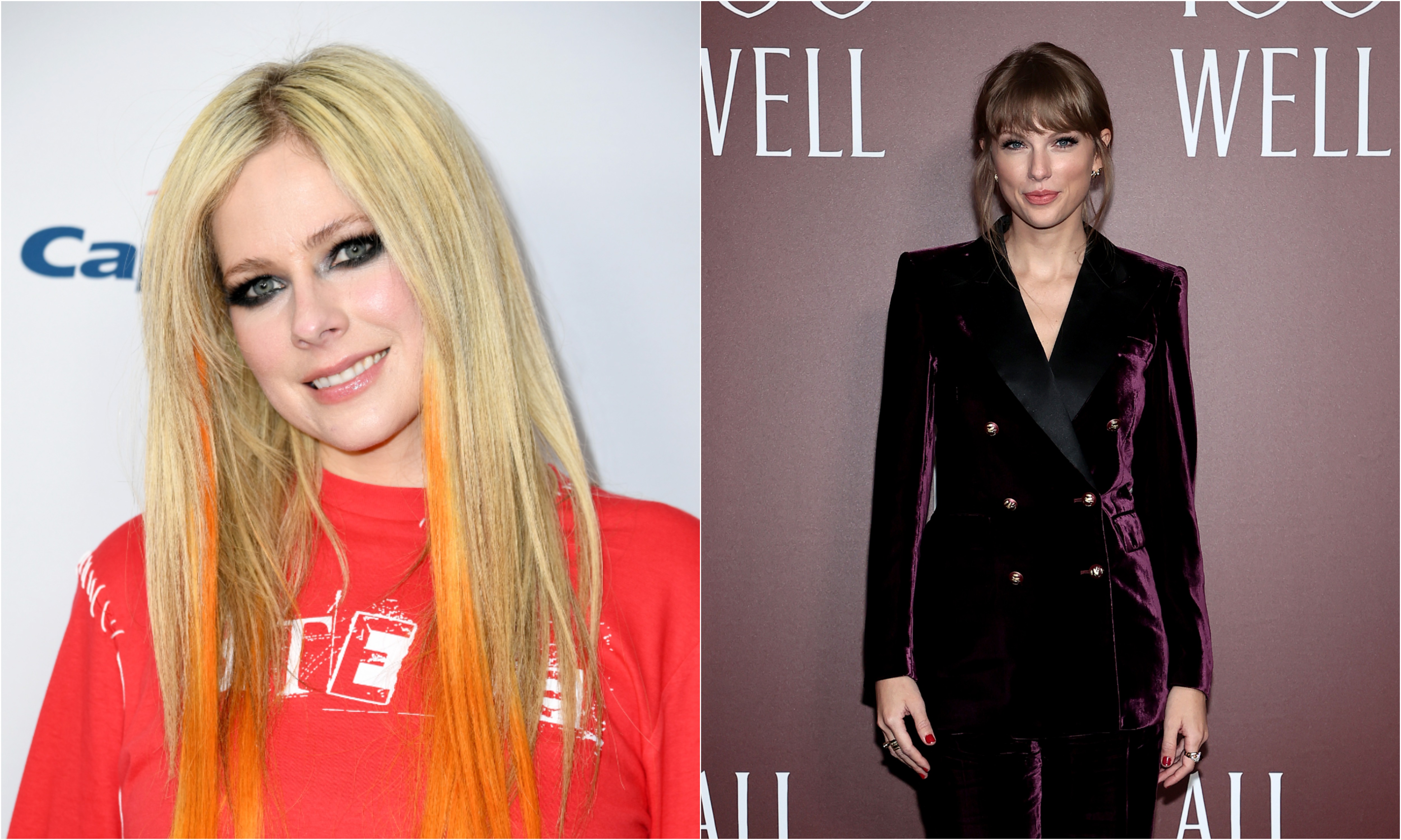 A joined photo of Avril Lavigne and Taylor Swift