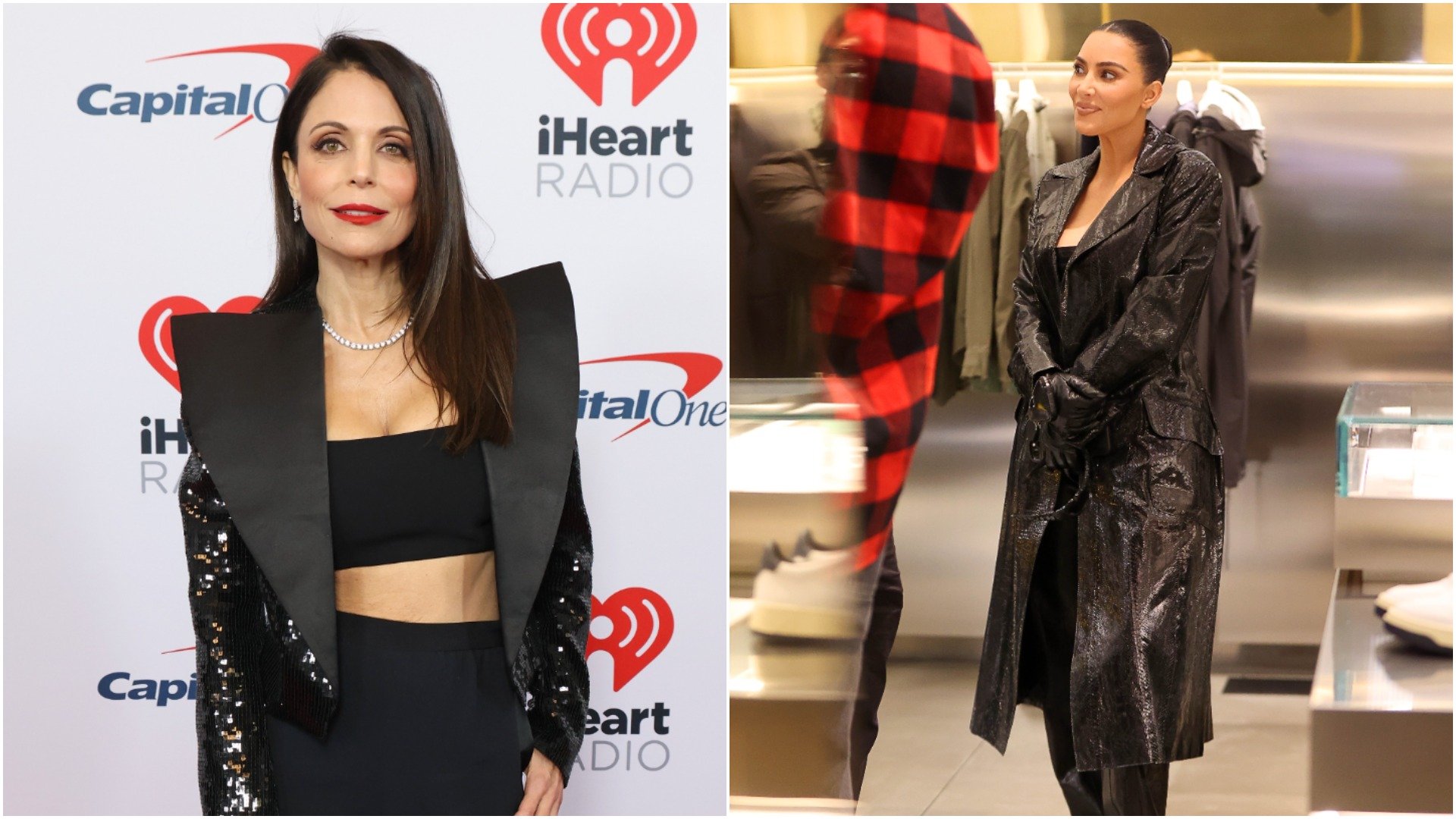 Bethenny Frankel and Kim Kardashian  photographed separately at events 