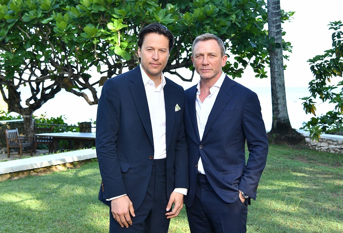 Cary Fukunaga posing with Daniel Craig