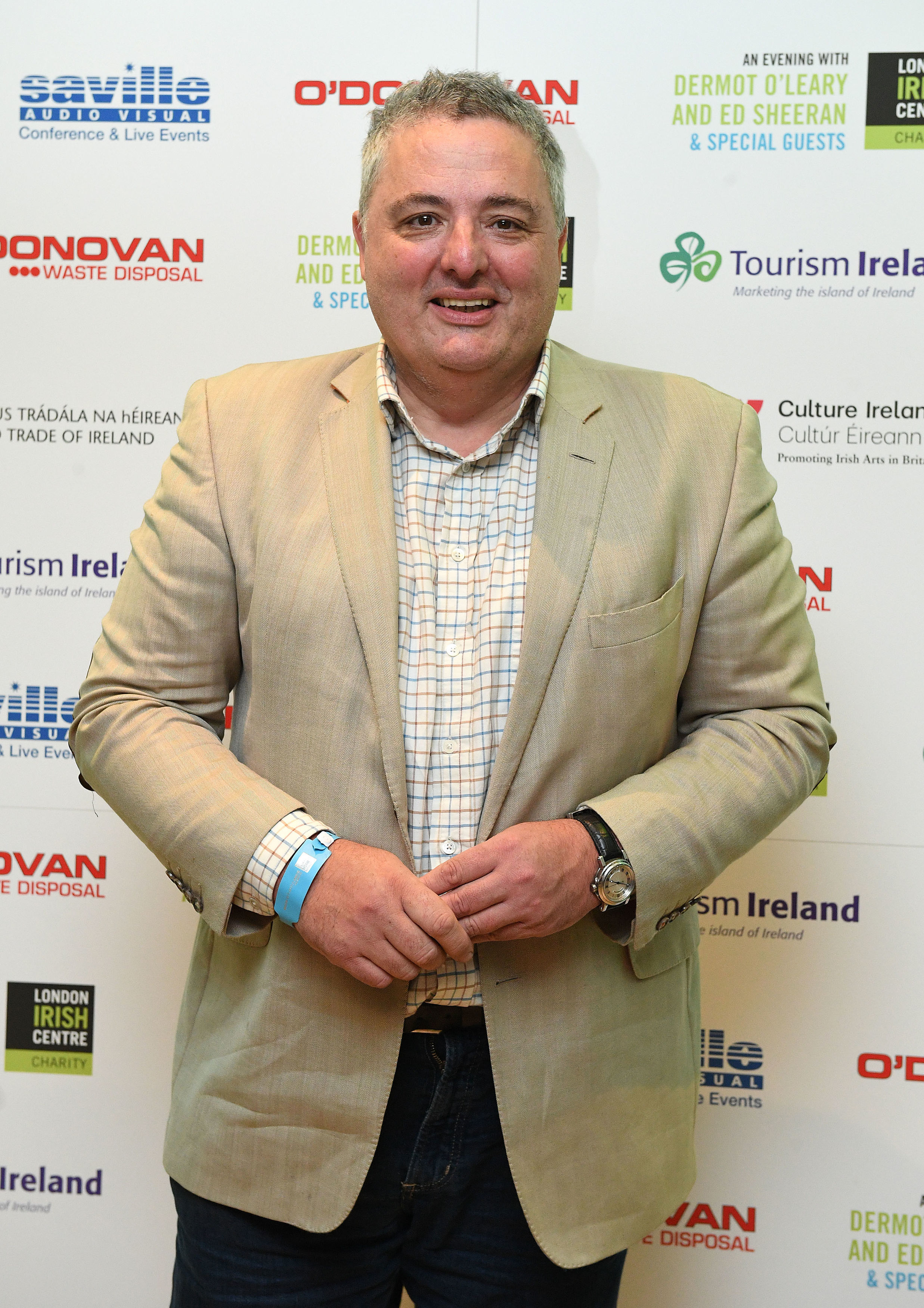 Chef Richard Corrigan poses for photo on carpet at 'An Evening with Dermot O&Otilde'