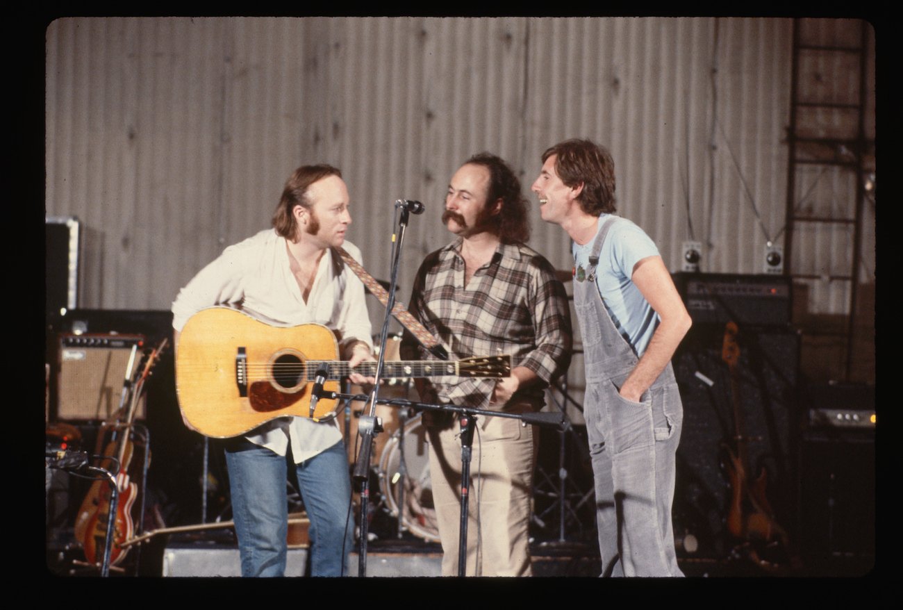 Crosby, Stills & Nash in the recording studio in 1970.