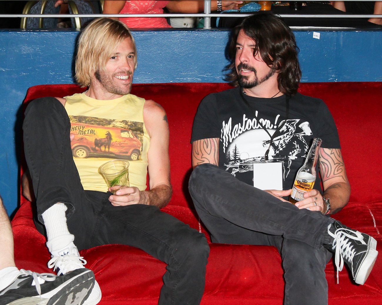 Taylor Hawkins and Dave Grohl attending the Billabong XXL Big Wave Awards in 2012.