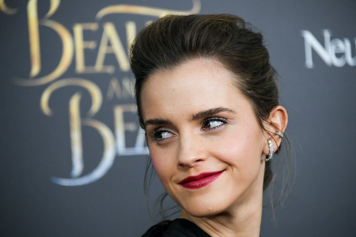 Emma Watson age 26 wears a red lip the Beauty and the Beast premiere