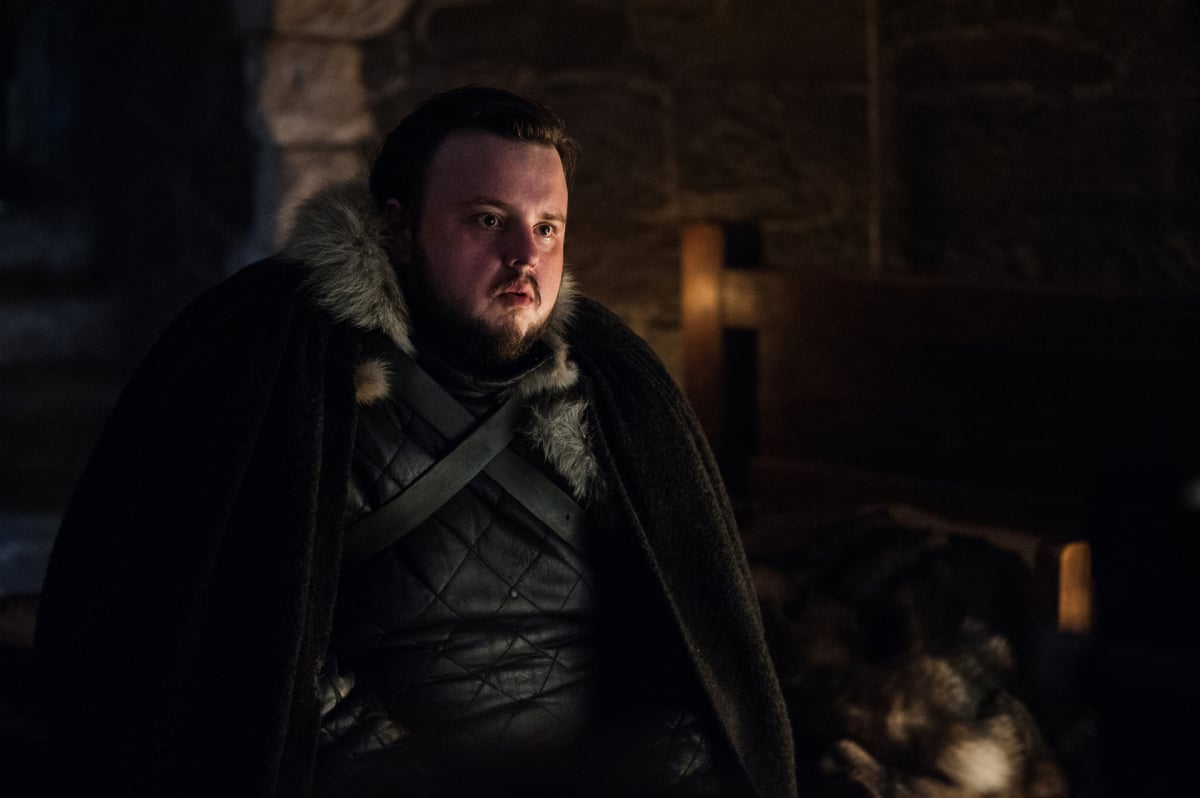 Game of Thrones John Bradley in costume as Samwell Tarly