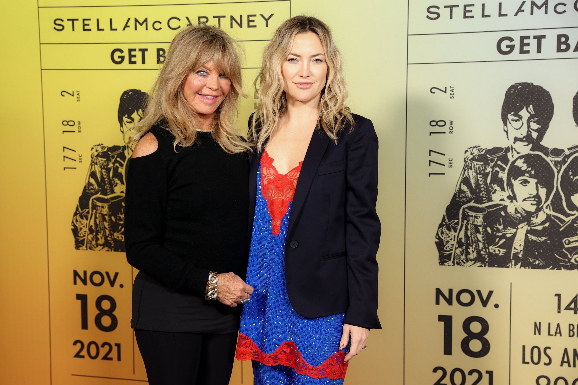 Goldie Hawn and Kate Hudson pose on the carpet together at an event in LA