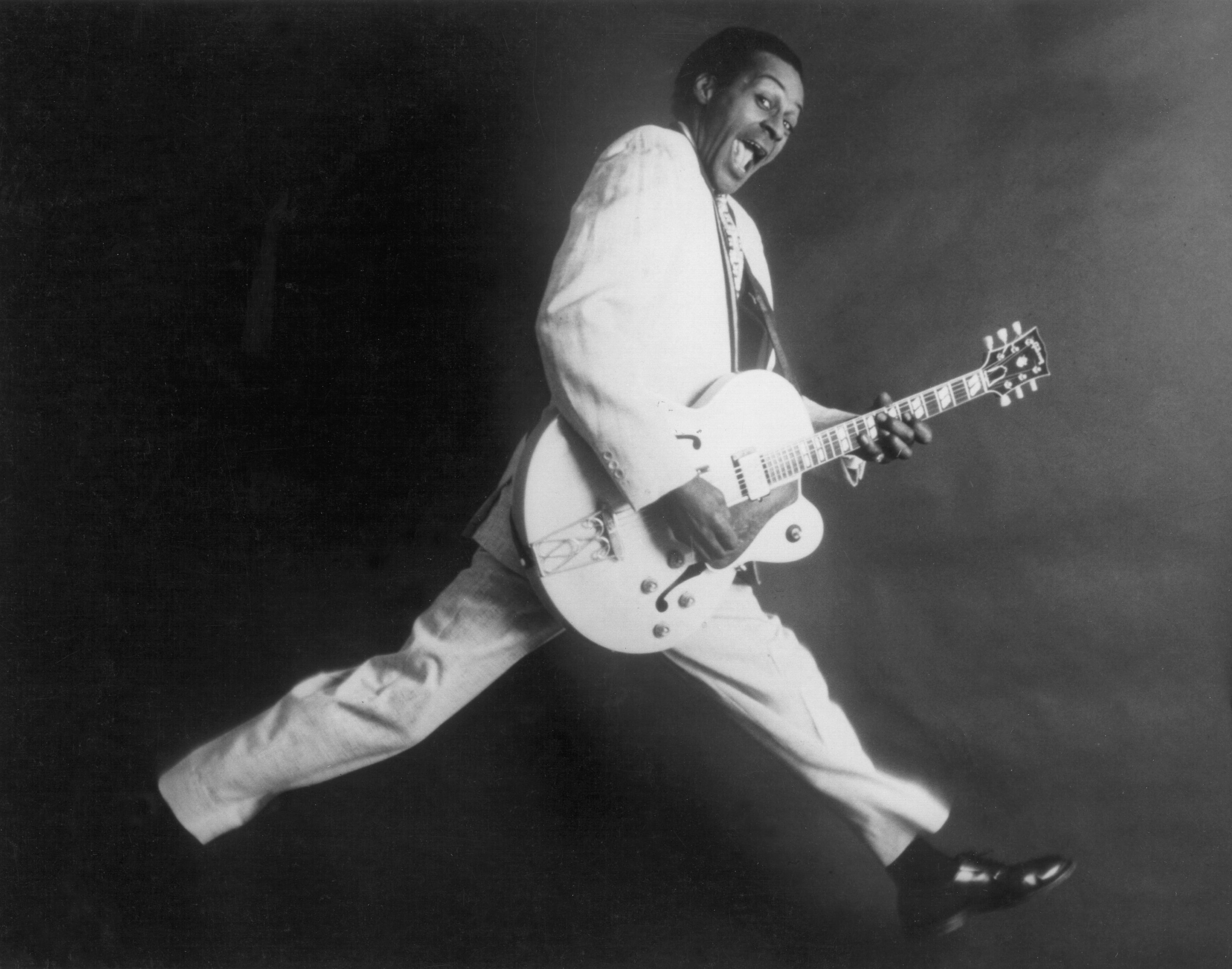 Chuck Berry with a guitar