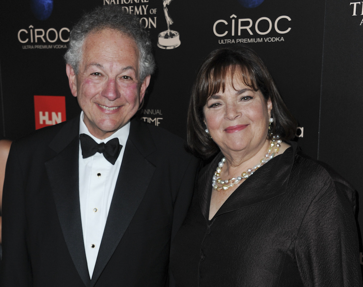 Ina Garten's husband Jeffrey Garten and Ina Garten smile wearing black