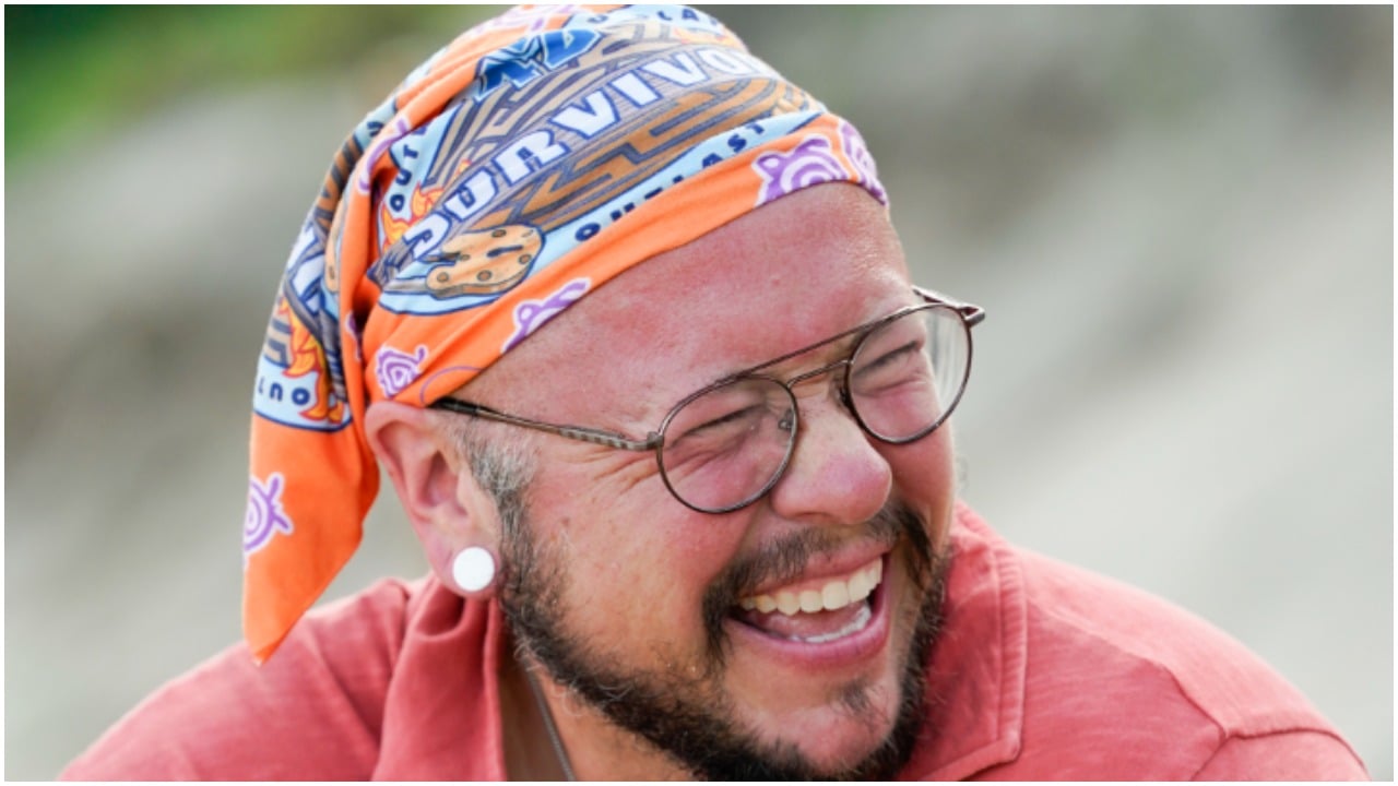 Jackson Fox smiling on the island during 'Survivor 42'