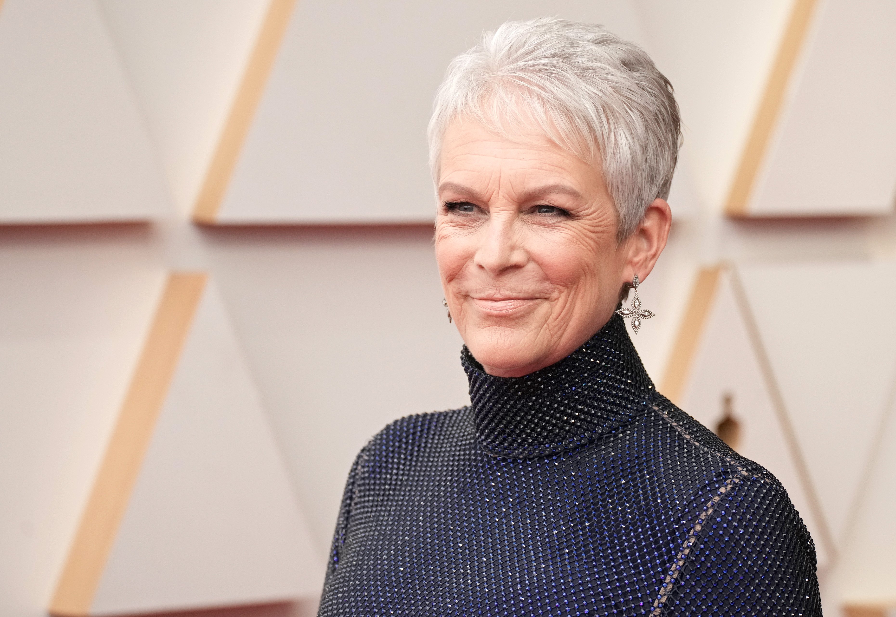 Jamie Lee Curtis on the red carpet for the 2022 Oscars.