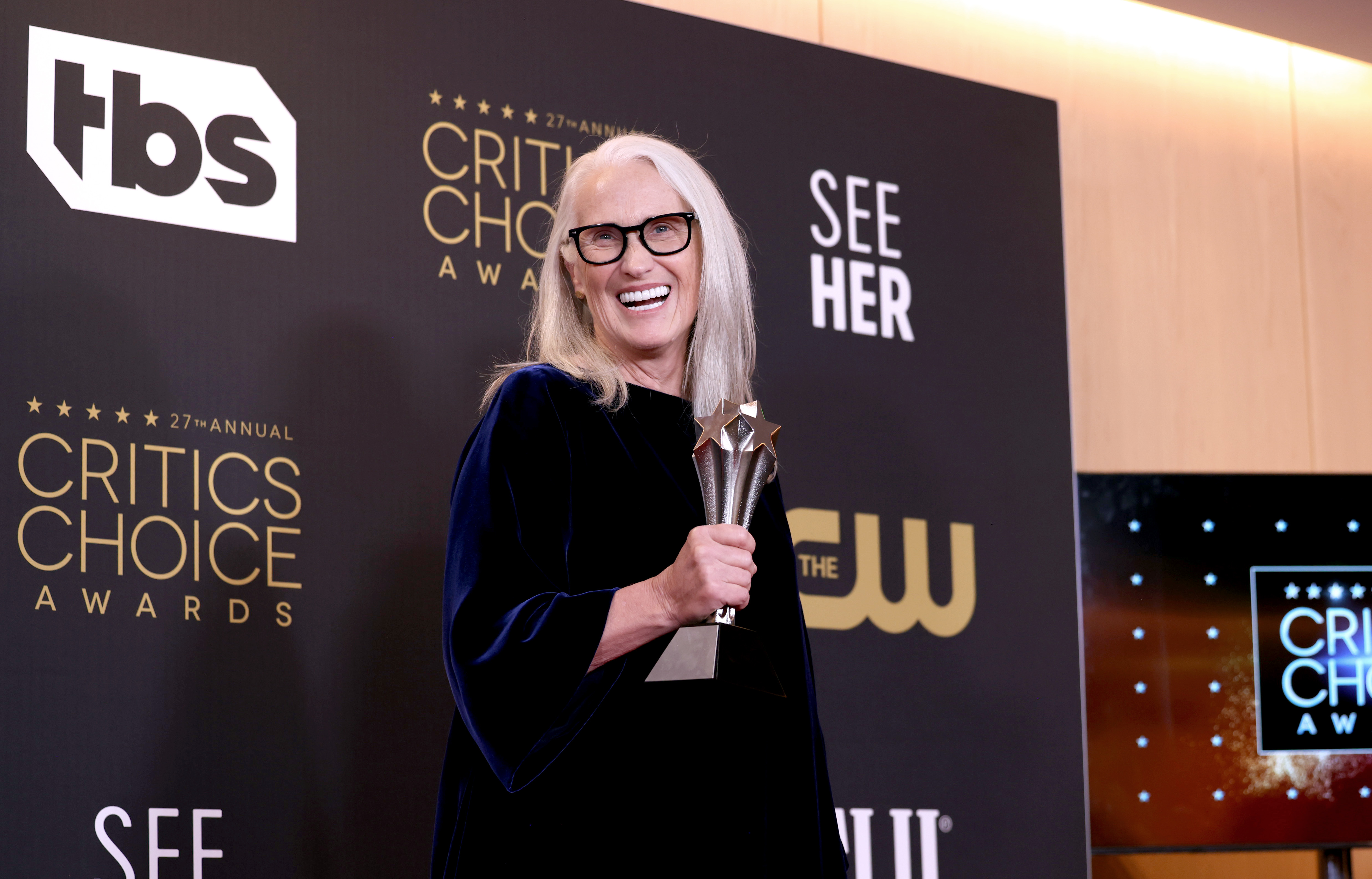 Jane Campion wins best director for The Power of the Dog at the Critic's Choice Awards.