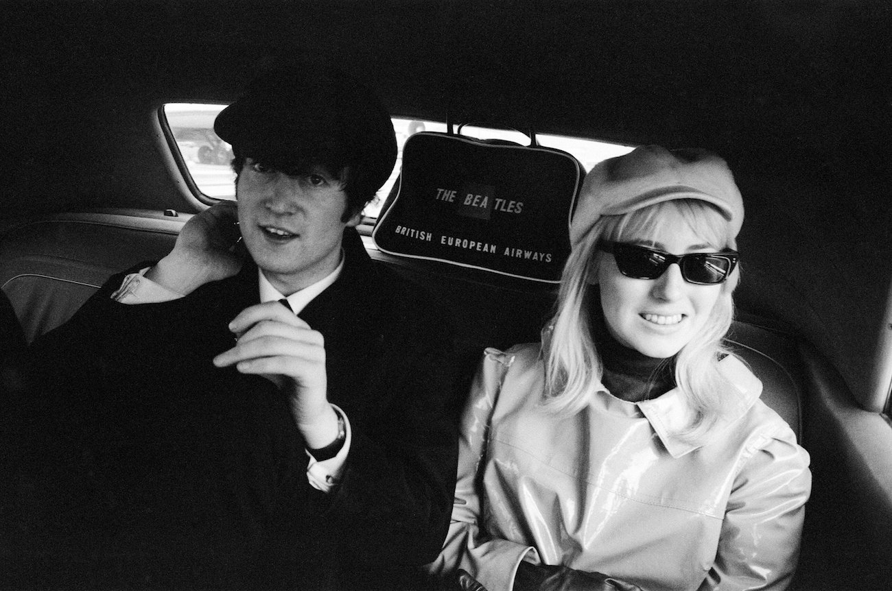 John Lennon and Cynthia Lennon at J.F.K. Airport in 1964.