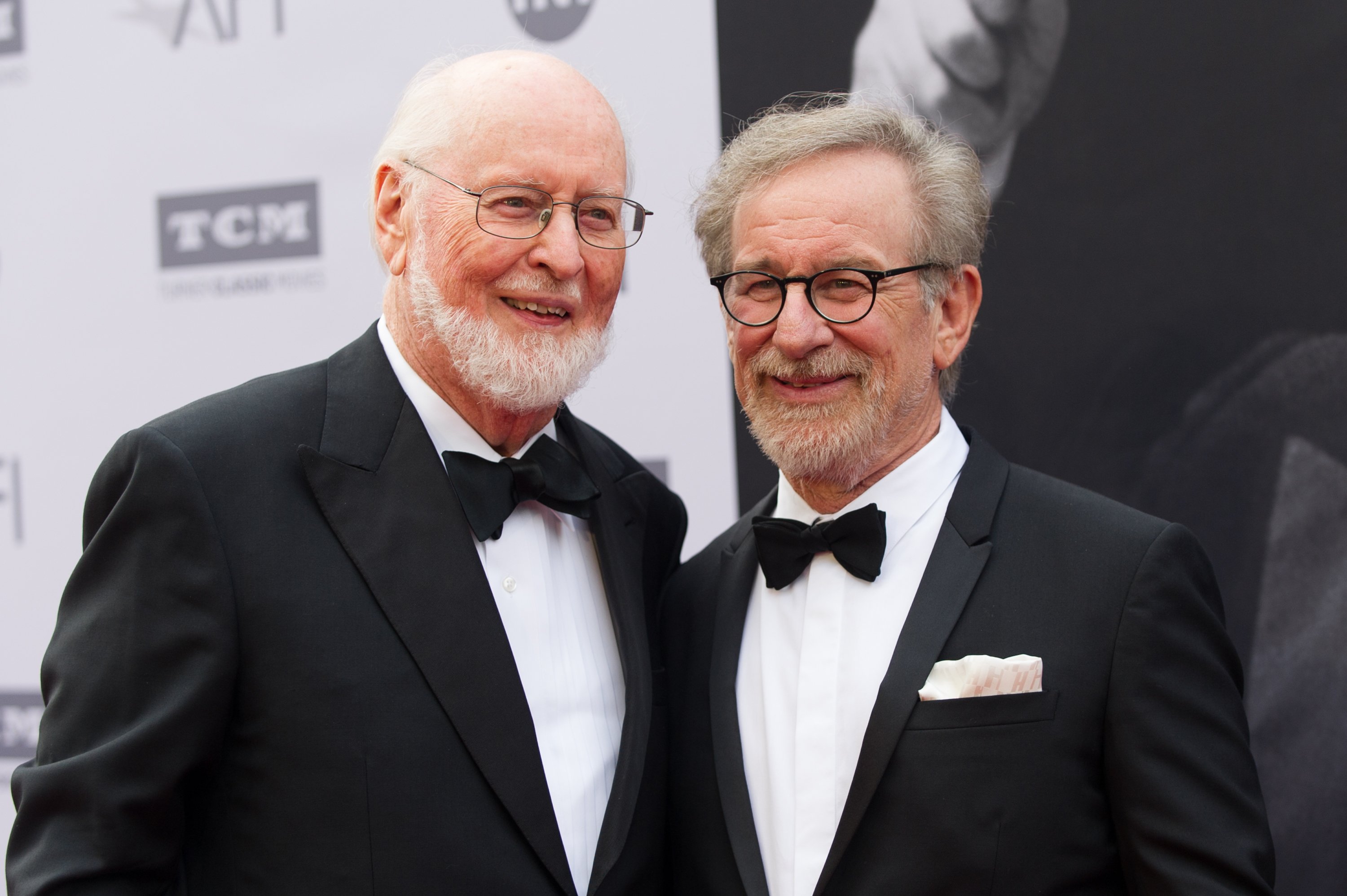 John Williams and Steven Spielberg, who both worked on Jaws, attend the AFI lifetime achievement awards. 