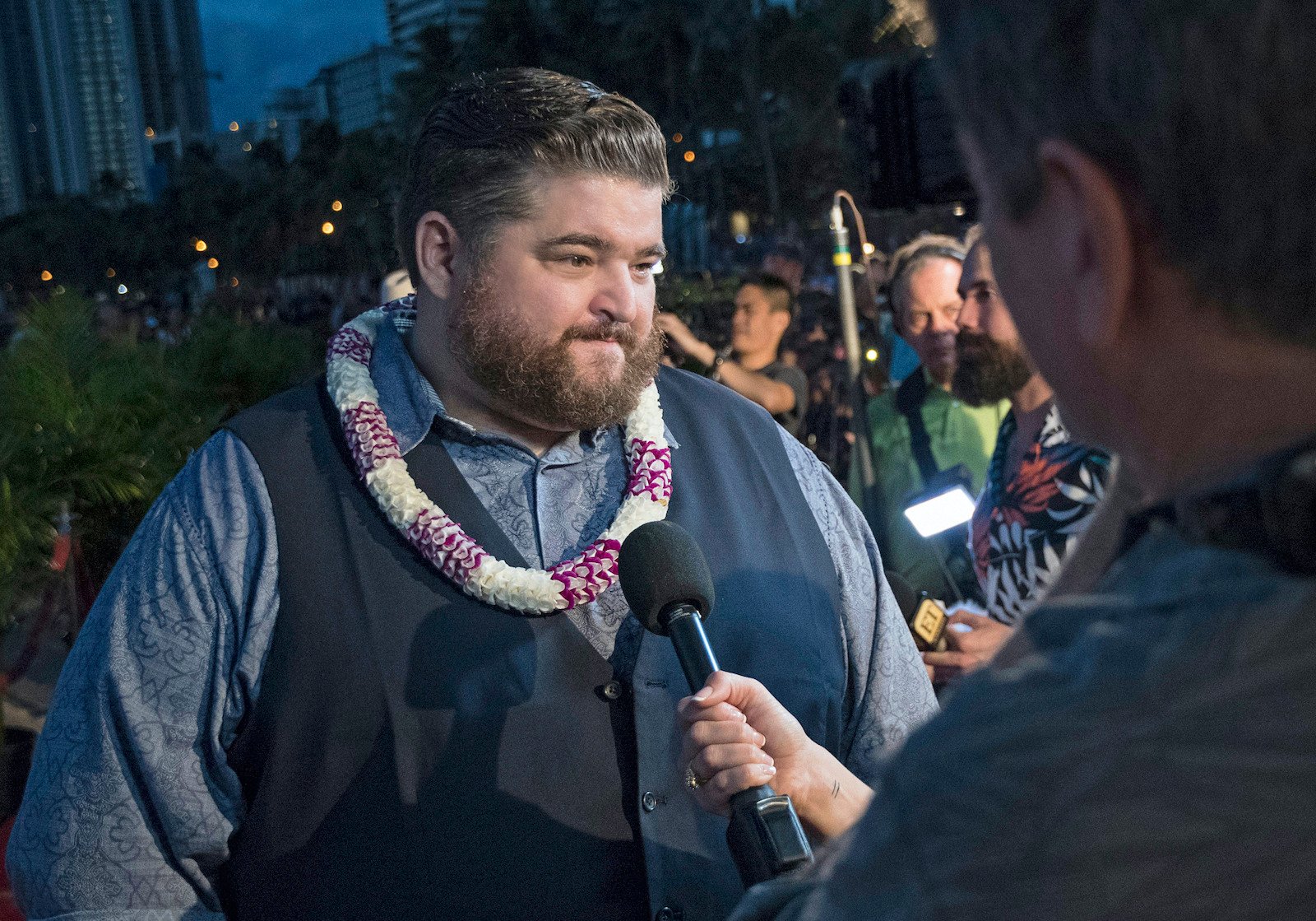 Jorge Garcia is interviewed by the media on the red carpet at the eighth annual Sunset on the Beach event