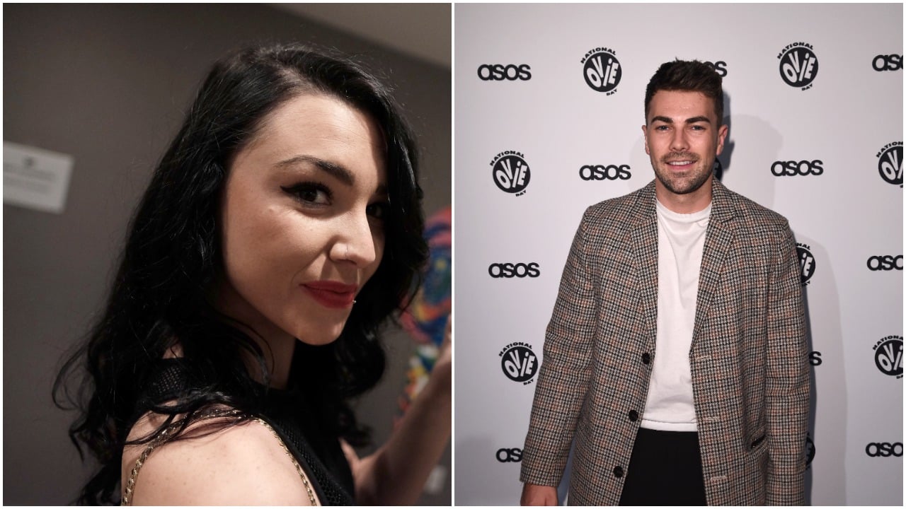 Kailah Casillas posing for the camera while taking a picture, Sam Bird smiling at ASOS partnership launch party