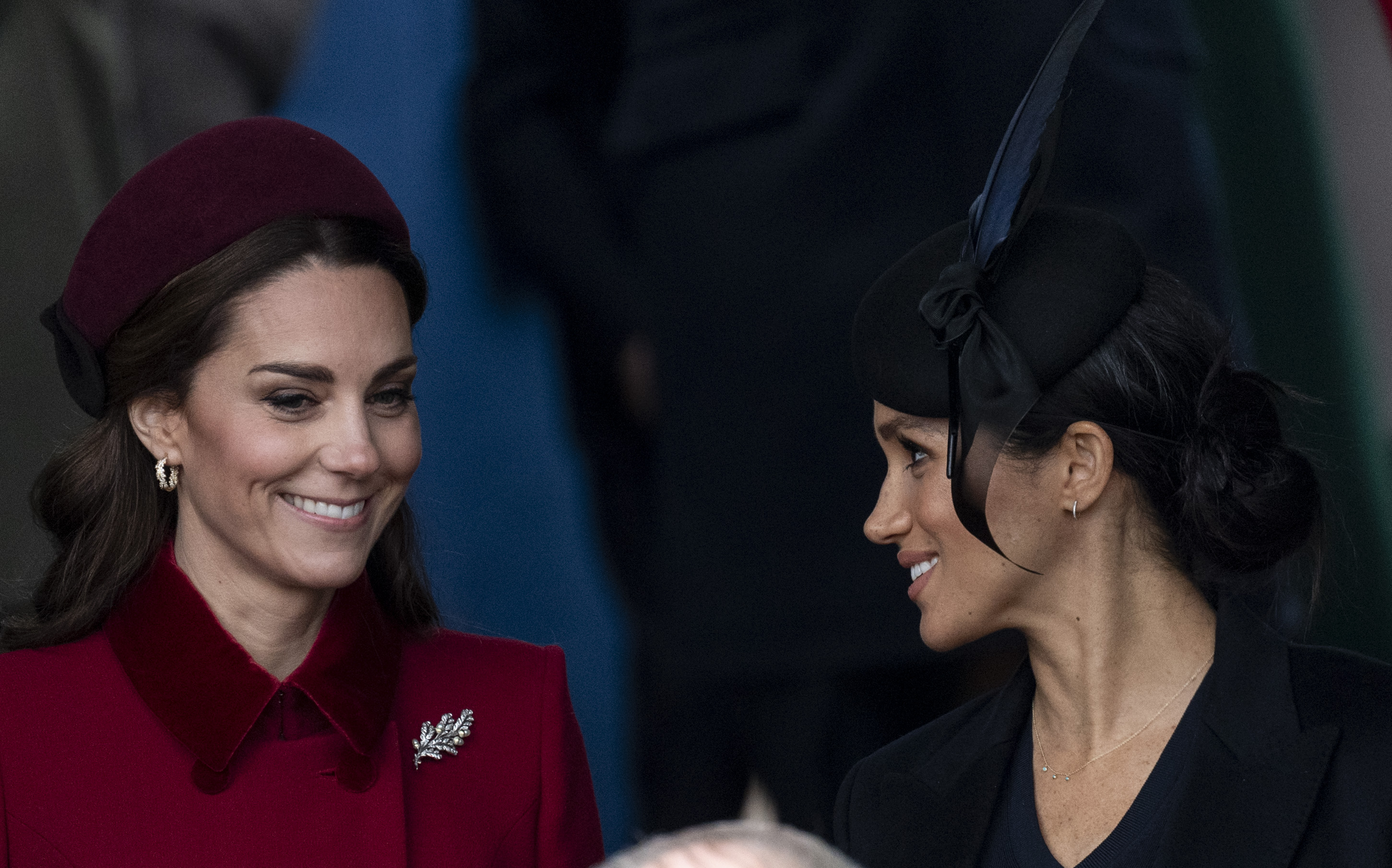 Kate Middleton and Meghan Markle attend Christmas Day church service at Sandringham in 2018.