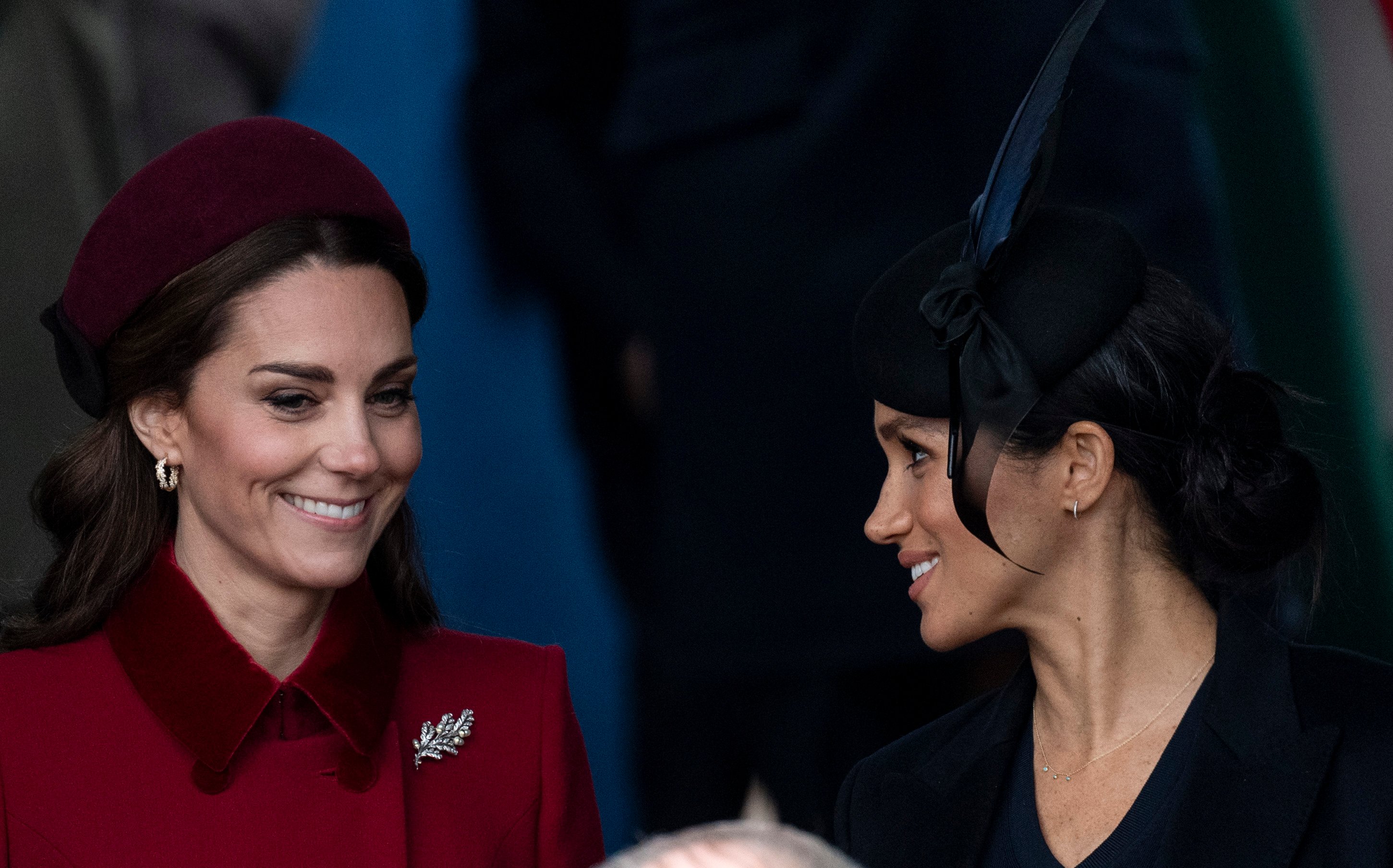 Kate Middleton and Meghan Markle attend Christmas Day church service at Sandringham in 2018.