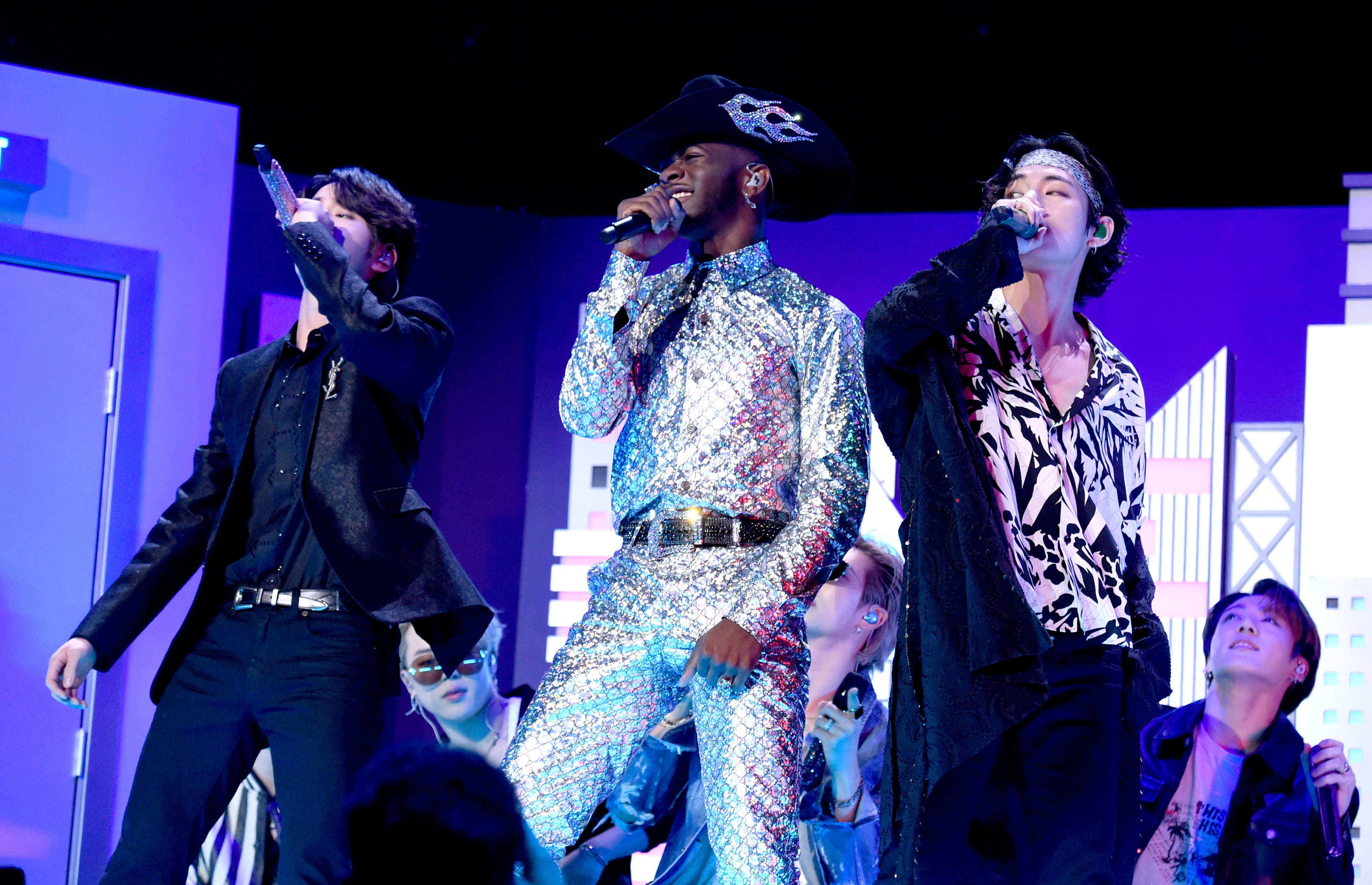Lil Nas X and BTS perform at the 62nd Annual GRAMMY Awards