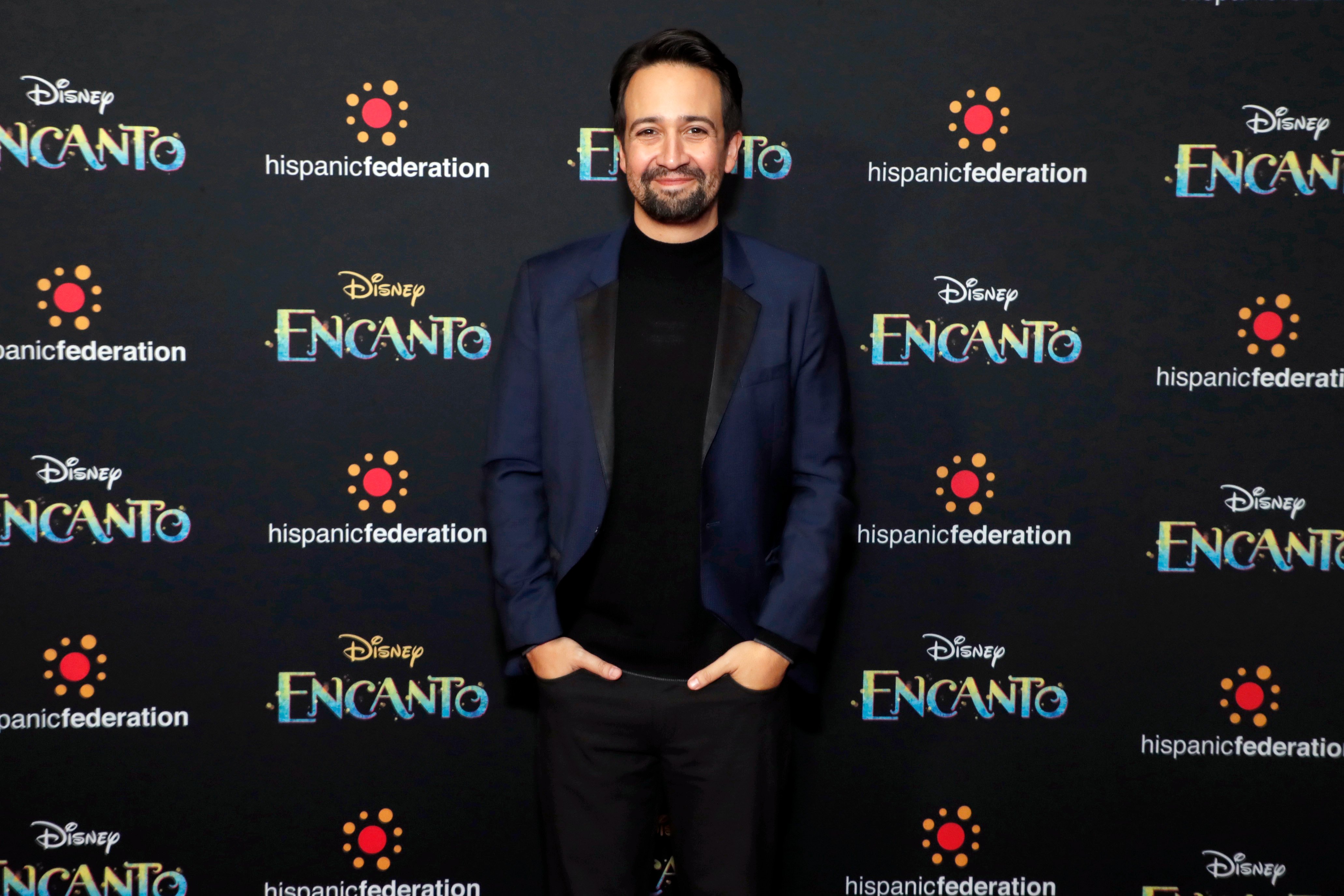 Lin-Manuel Miranda, who wrote We Don't Talk About Bruno, attends the premiere of Encanto in New York