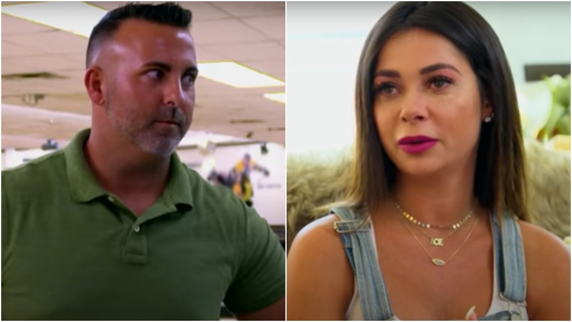 Side by side photos of Mark, wearing a green polo, and Alyssa, wearing a sleeveless top, from "Married at First Sight'