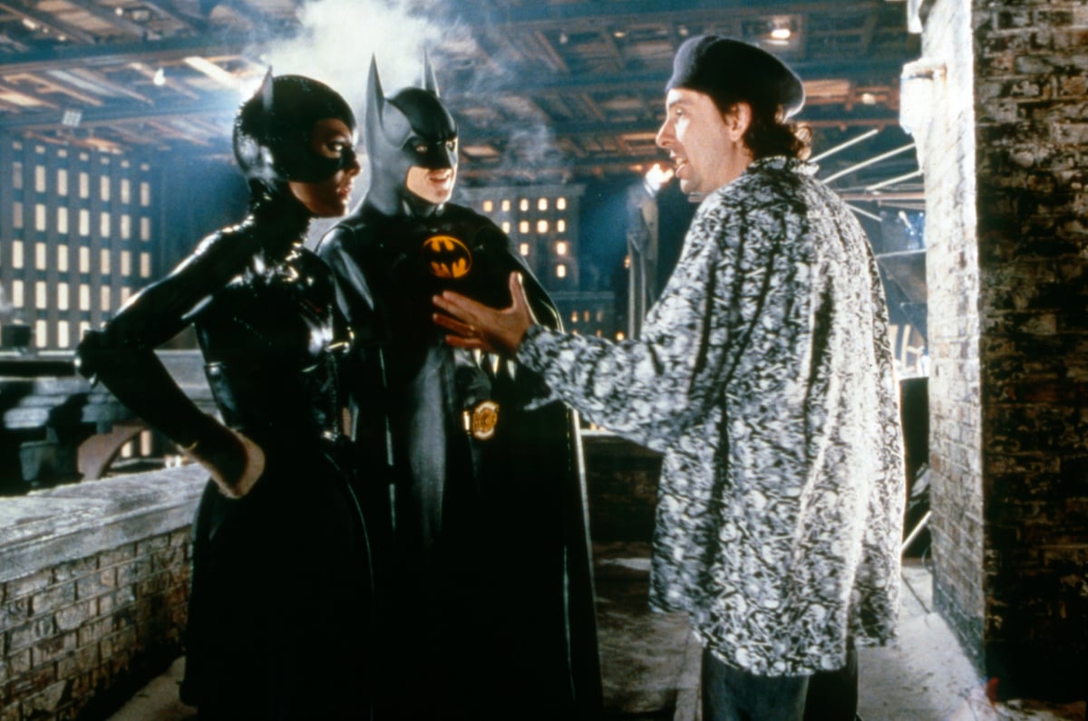 Tim Burton talks with Michelle Pfeiffer and Michael Keaton on the set of ‘Batman Returns’