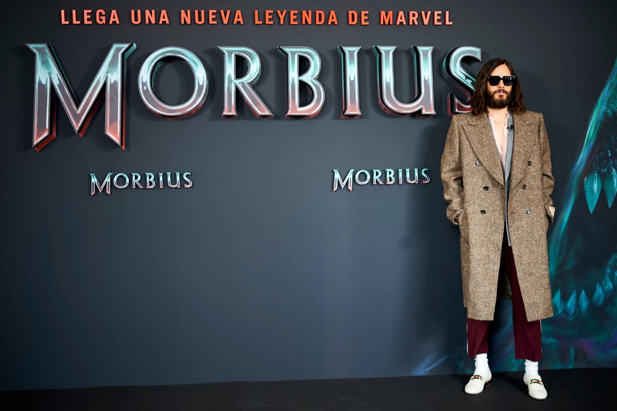 Jared Leto at the premiere for the Sony Universe movie starring the Spider-Man villain, 'Morbius'