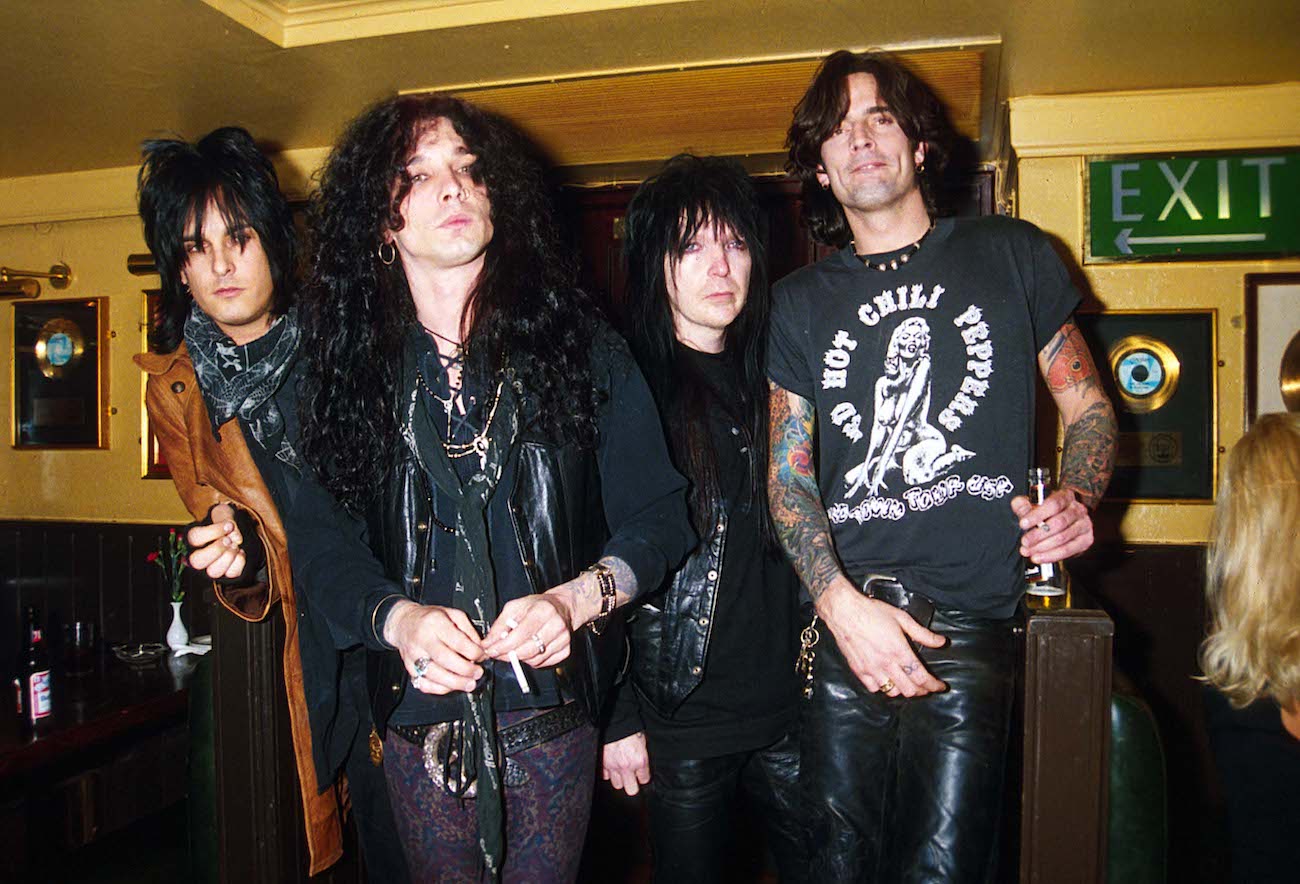Mötley Crüe members Nikki Sixx, John Corabi, Mick Mars and Tommy Lee