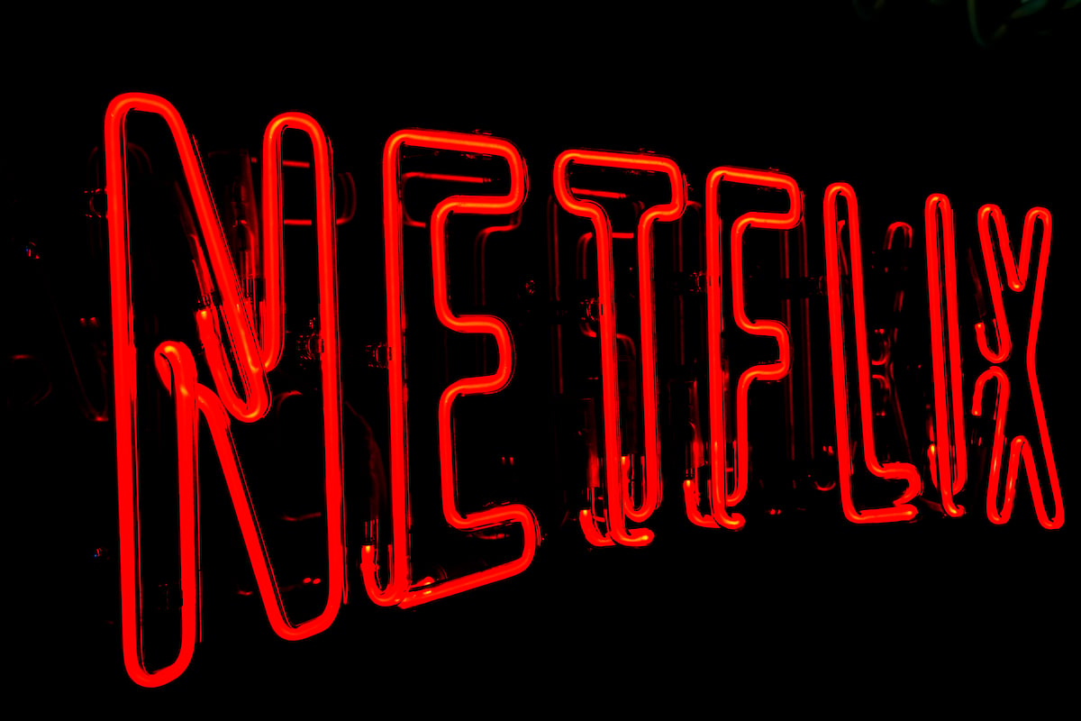 A Netflix logo in neon lights