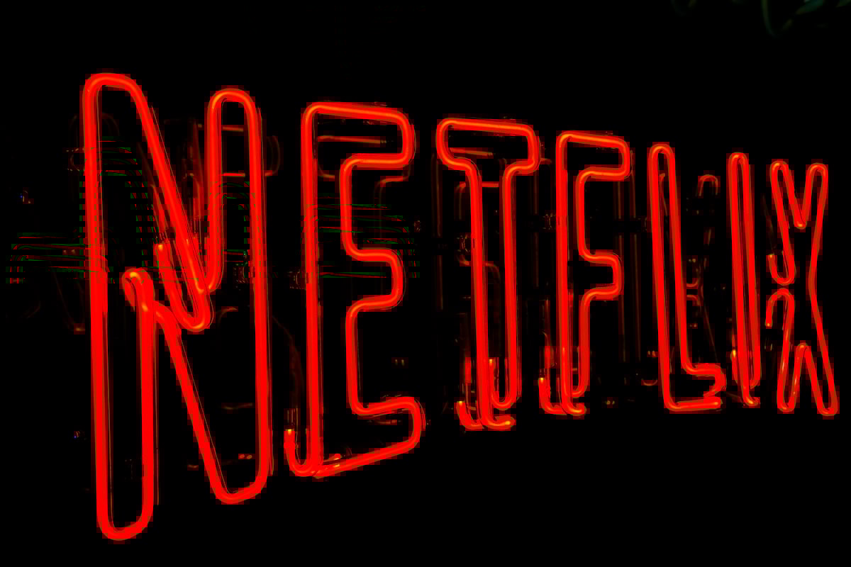 A Netflix logo in neon lights