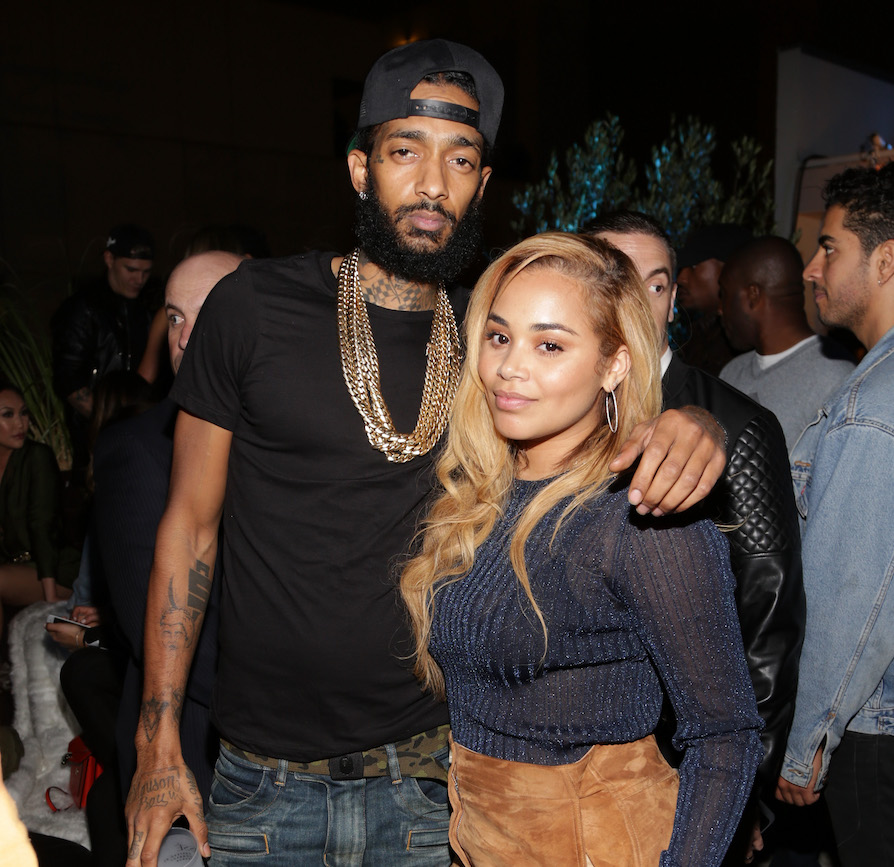 Nipsey Hussle and Lauren London pose for photo