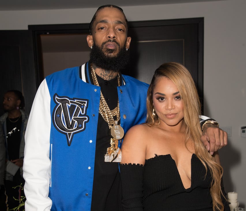 Nipsey Hussle and Lauren London pose for photo