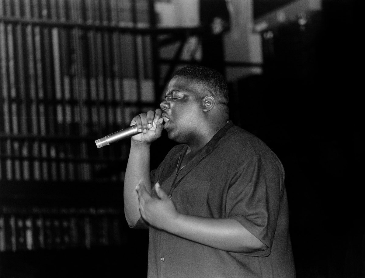 Notorious B.I.G. performing on stage