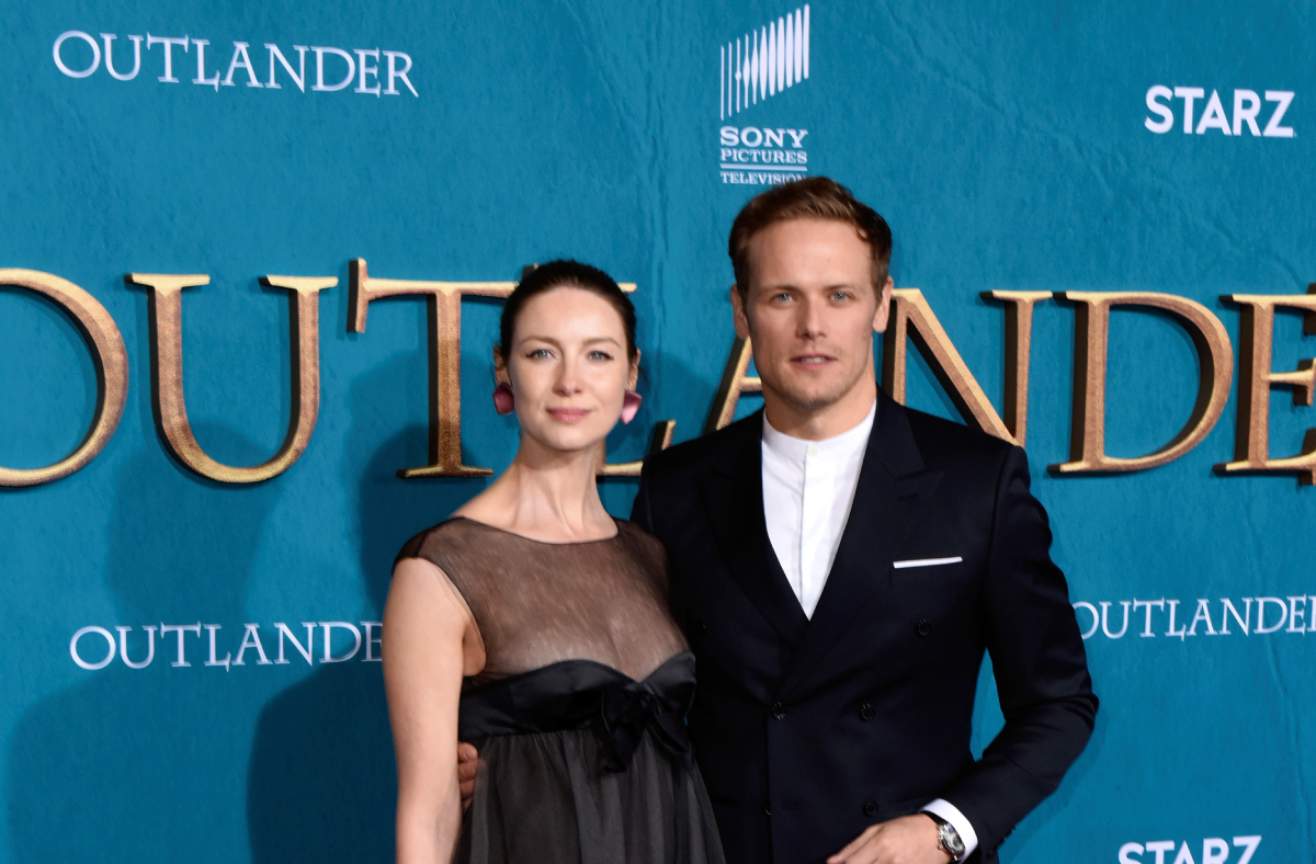Outlander Caitriona Balfe and Sam Heughan attend the Starz Premiere event for season 5 at Hollywood Palladium on February 13, 2020 in Los Angeles, California