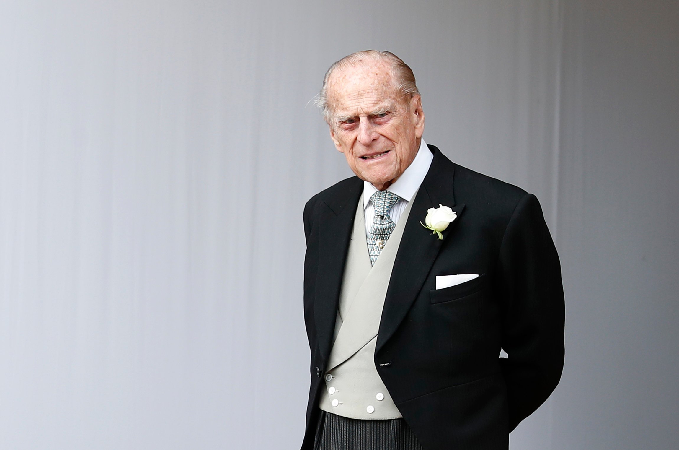Prince Philip dressed in a suit for his granddaughter Princess Eugenie's wedding to Jack Brooksbank