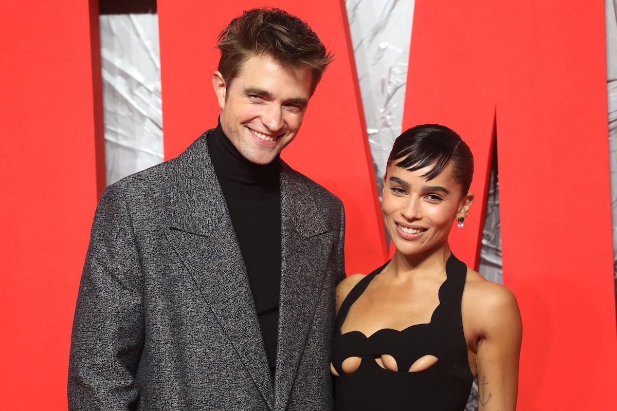 Robert Pattinson and Zoe Kravitz pose together at a screening of "The Batman."