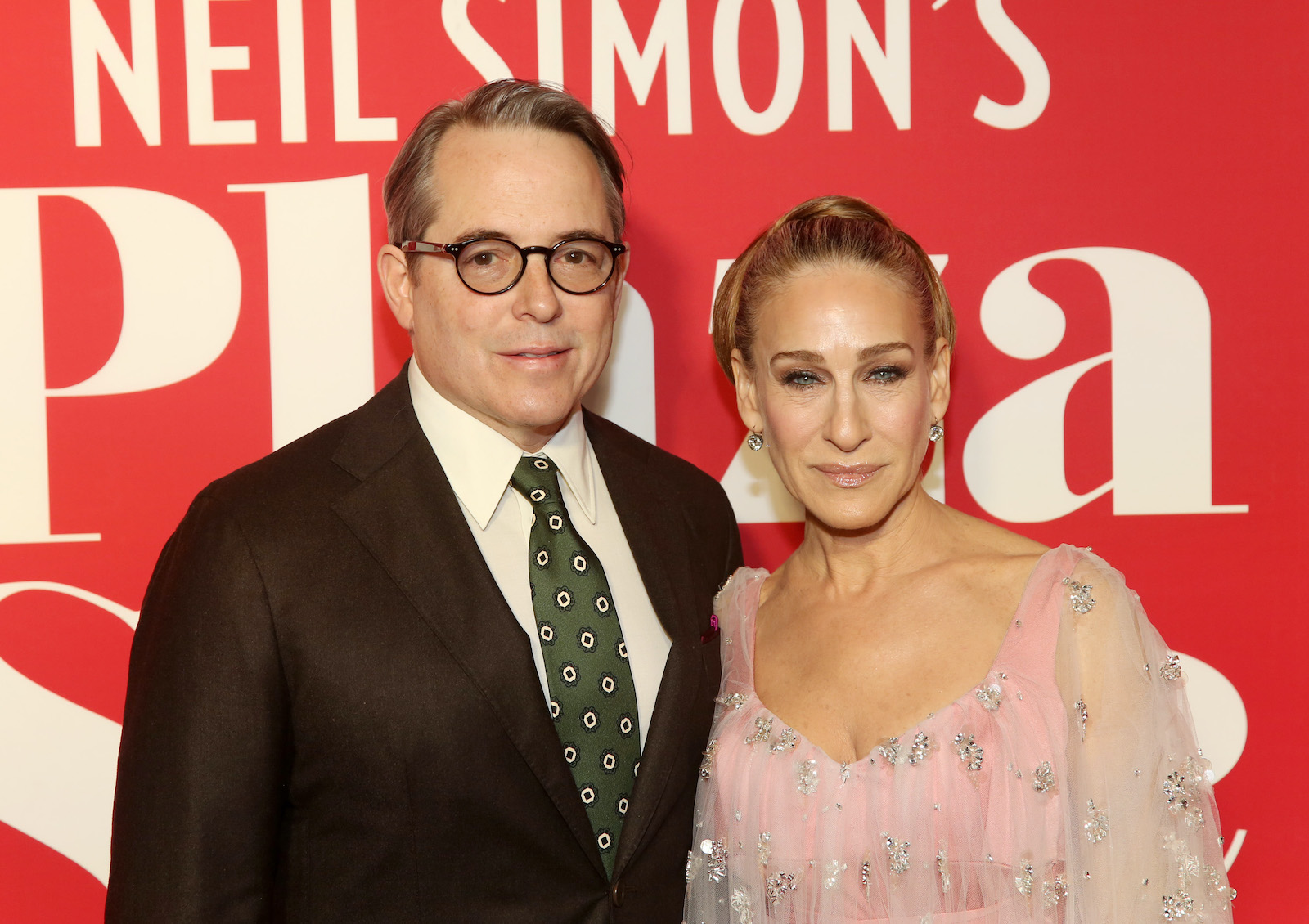 Matthew Broderick and Sarah Jessica Parker pose at the opening night of the Neil Simon play Plaza Suite
