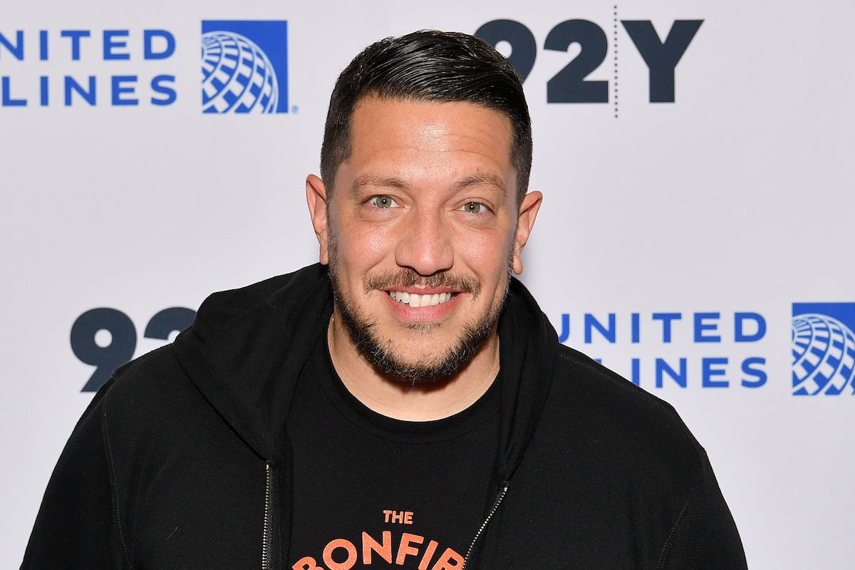 'Impractical Jokers' star Sal Vulcano wears black hoodie and matching shirt at a TV event