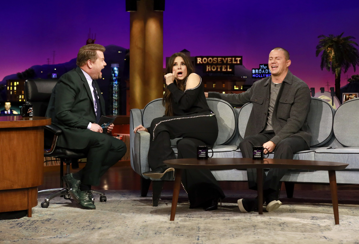 'The Lost City' stars Sandra Bullock and Channing Tatum on 'The Late Show With James Corden'
