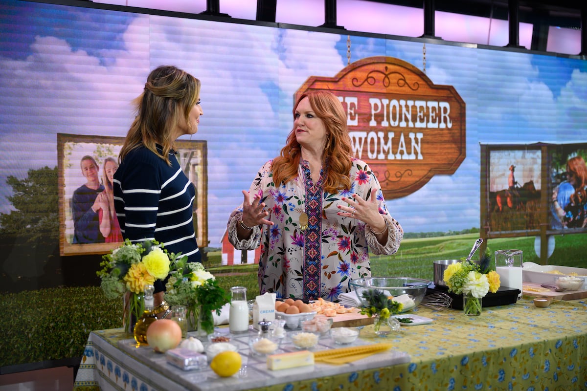 Savannah Guthrie and Ree Drummond speak during a cooking demonstration