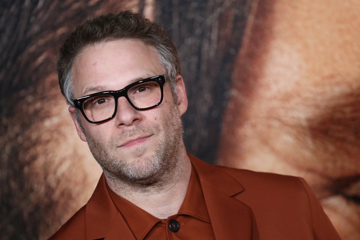 Seth Rogen posing while wearing glasses.