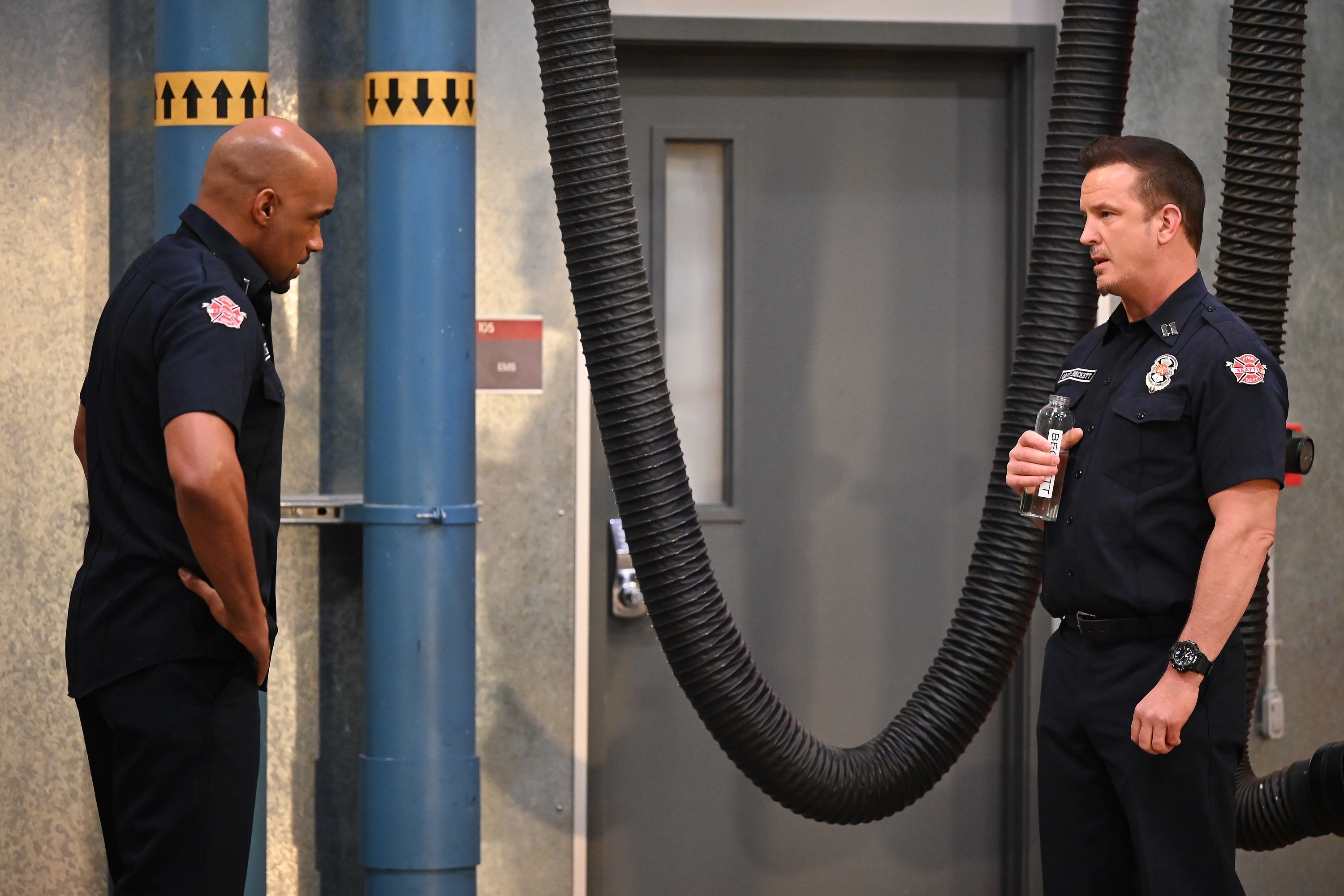 'Station 19' Boris Kodjoe and Josh Randall talk as Sullivan and Beckett