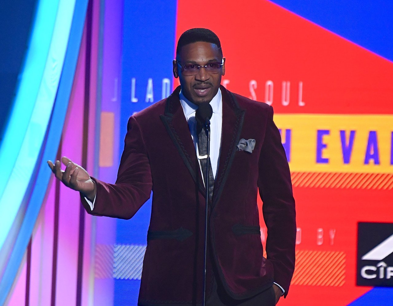 Stevie J speaks on stage
