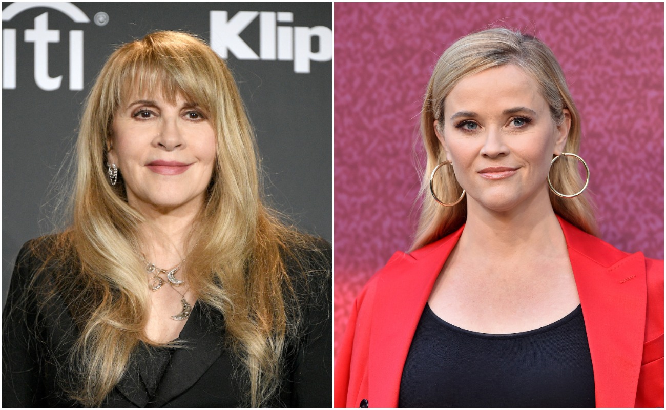 Stevie Nicks at the Rock & Roll Hall of Fame inductions in 2019, and Reese Witherspoon at Apple TV+'s 'The Morning Show' photo call in 2021.