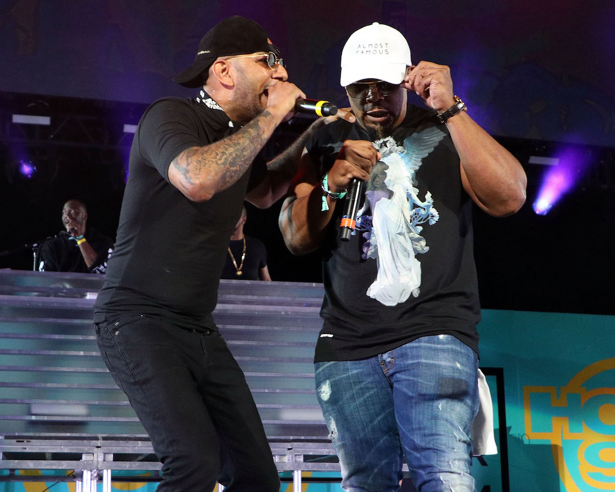 Swizz Beatz and Timbaland performing