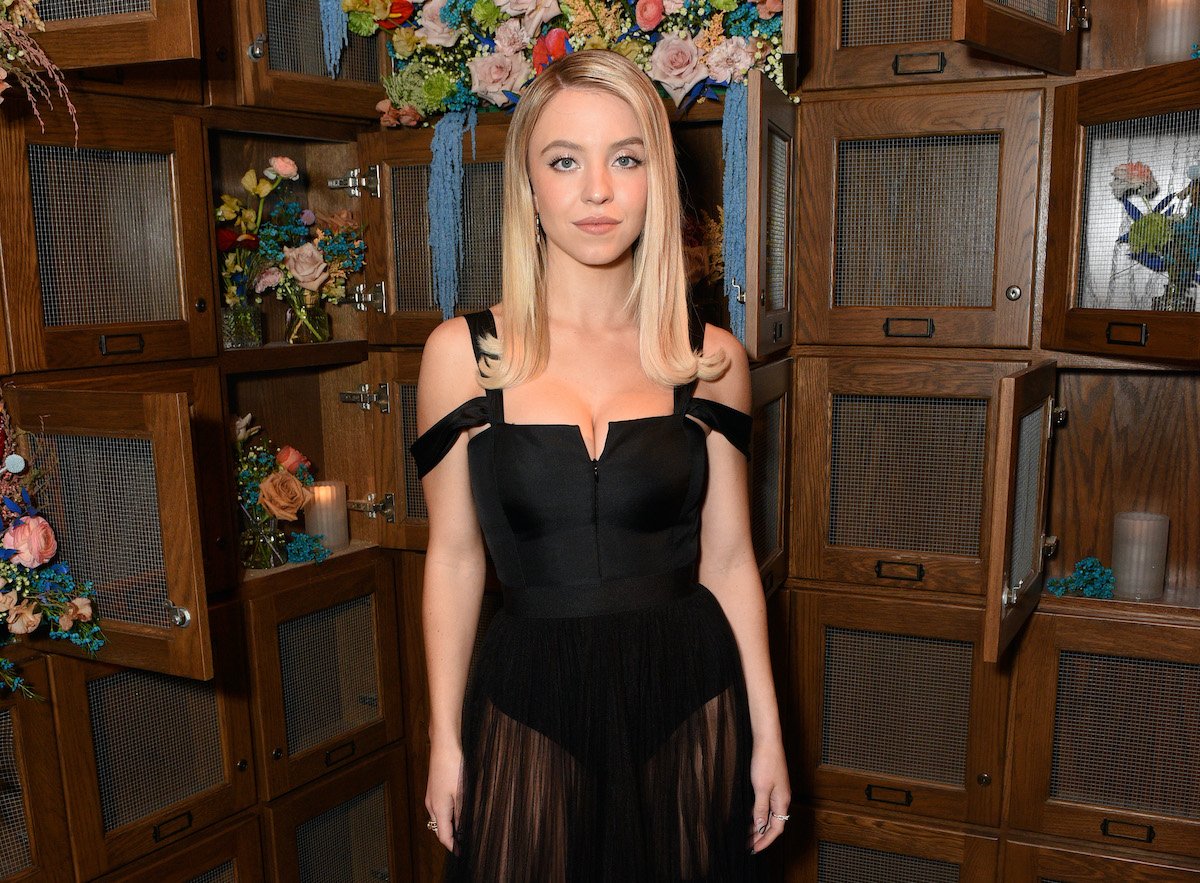 Sydney Sweeney wears a black gown to a Teen Vogue event