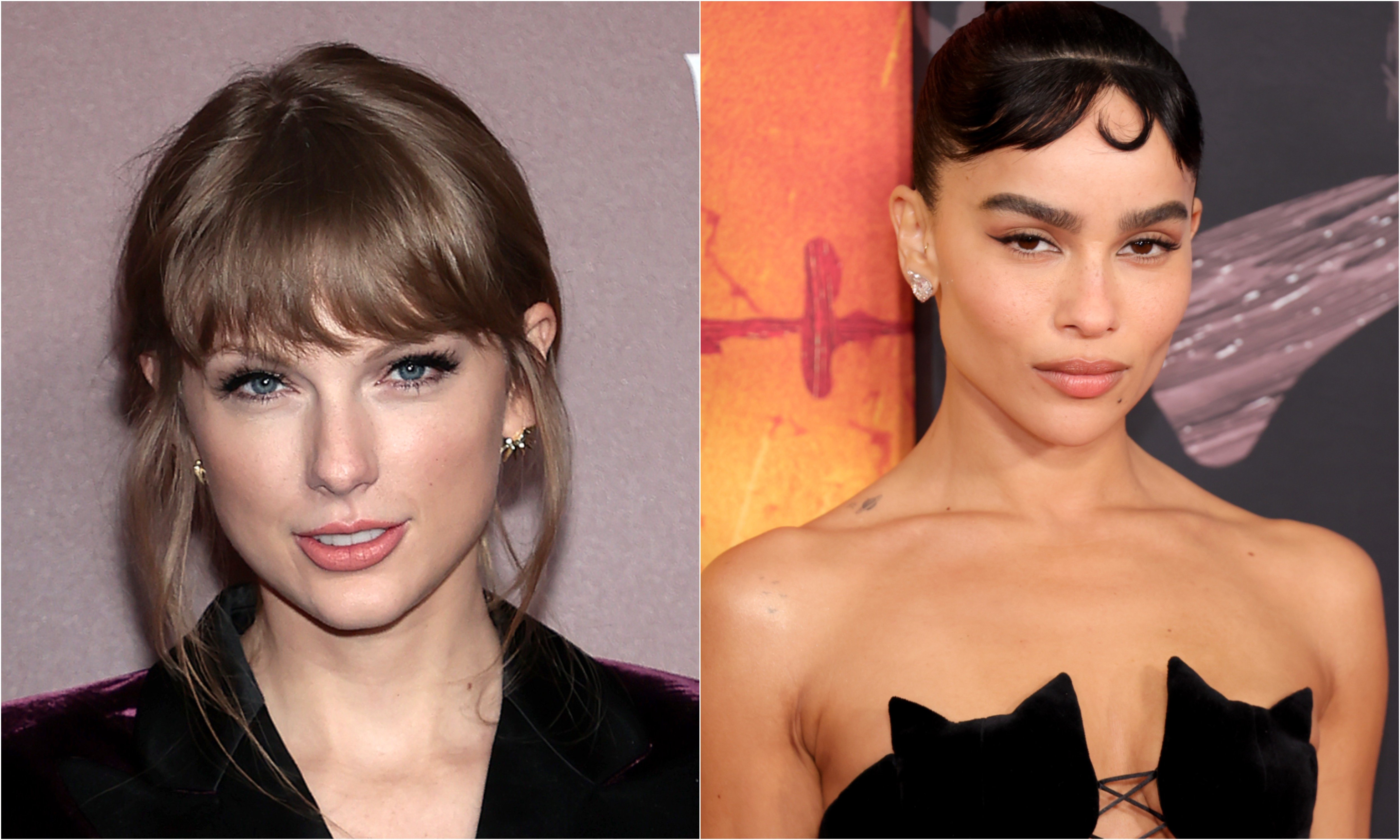 A joined photo of Taylor Swift and Zoë Kravitz