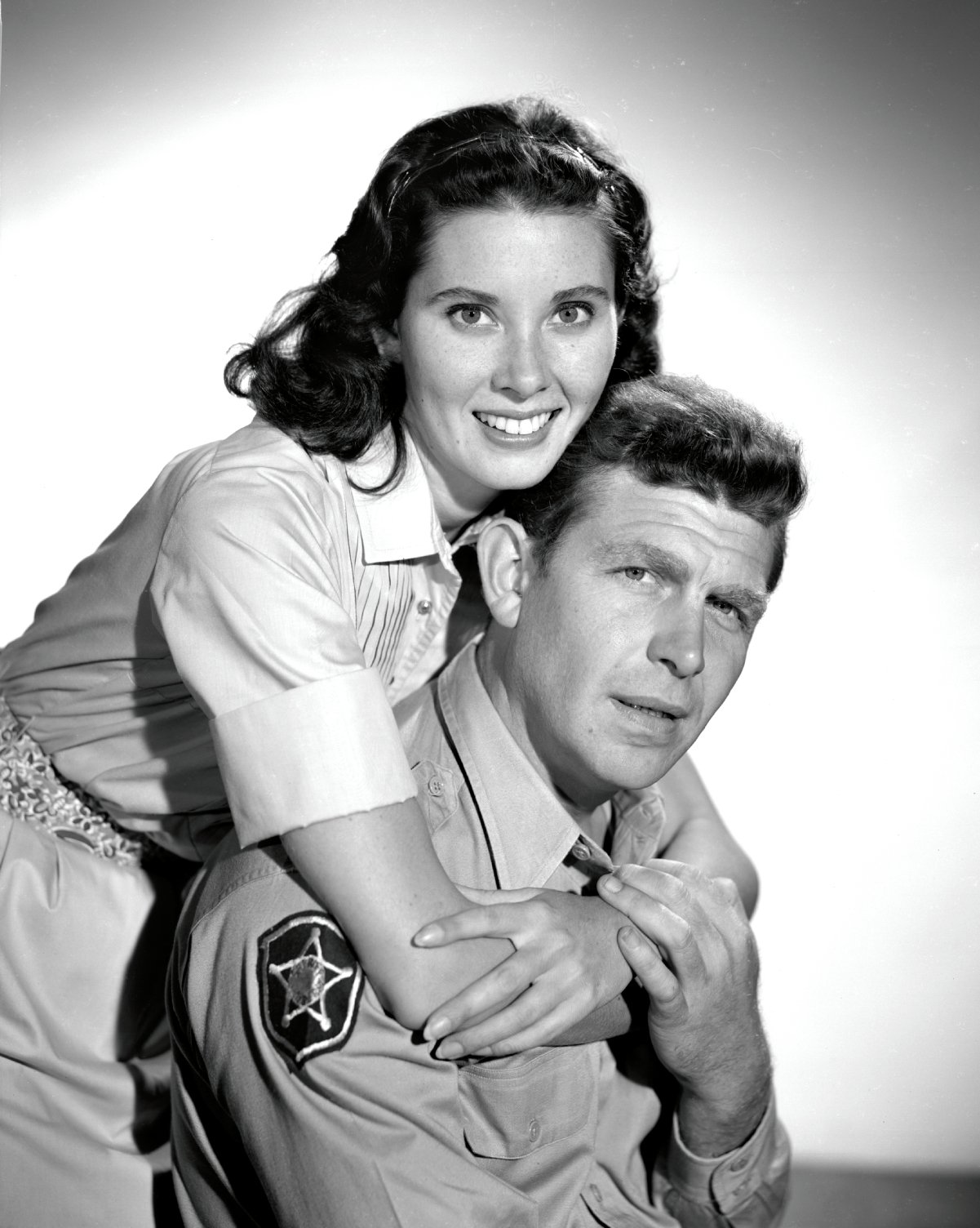 Actors Elinor Donahue, left, and Andy Griffith pose in a promotional photo for 'The Andy Griffith Show.'