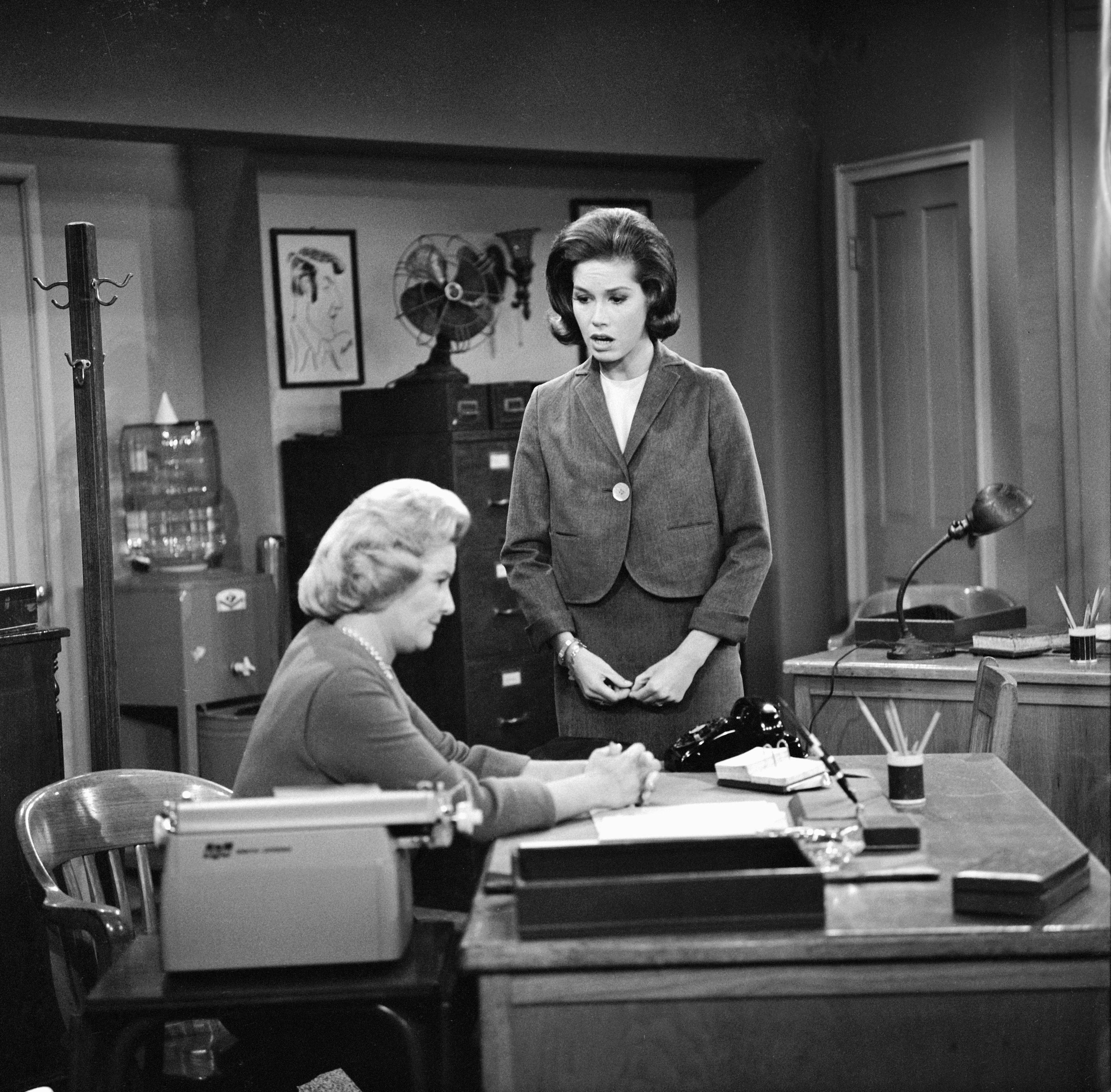 Rose Marie, left, and Mary Tyler Moore in a scene from 'The Dick Van Dyke Show'